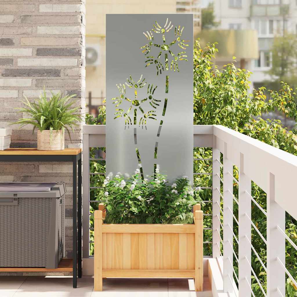 vidaXL Panou Decorativ de Grădină Argintiu 50 x 140 cm Oțel galvanizat vidaXL Panou Decorativ de Grădină Argintiu 50 x 140 cm Oțel galvanizat