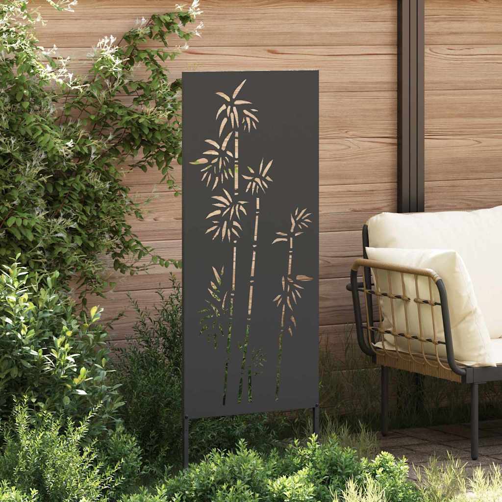 vidaXL Ecran de intimitate pentru grădină Floral Negru 50 x 140 cm