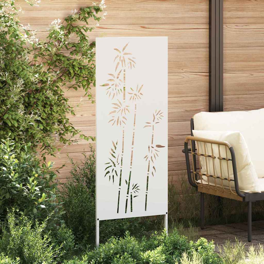 vidaXL Ecran de intimitate pentru grădină Floral Alb 50 x 140 cm