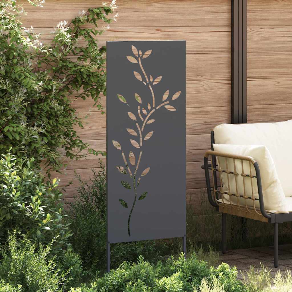 vidaXL Ecran de intimitate pentru grădină Floral Antracit 50 x 140 cm