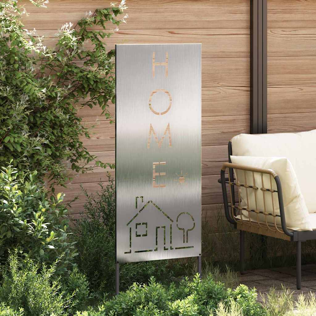 vidaXL Panou Decorativ de Grădină Argintiu 50 x 140 cm Oțel inoxidabil vidaXL Panou Decorativ de Grădină Argintiu 50 x 140 cm Oțel inoxidabil