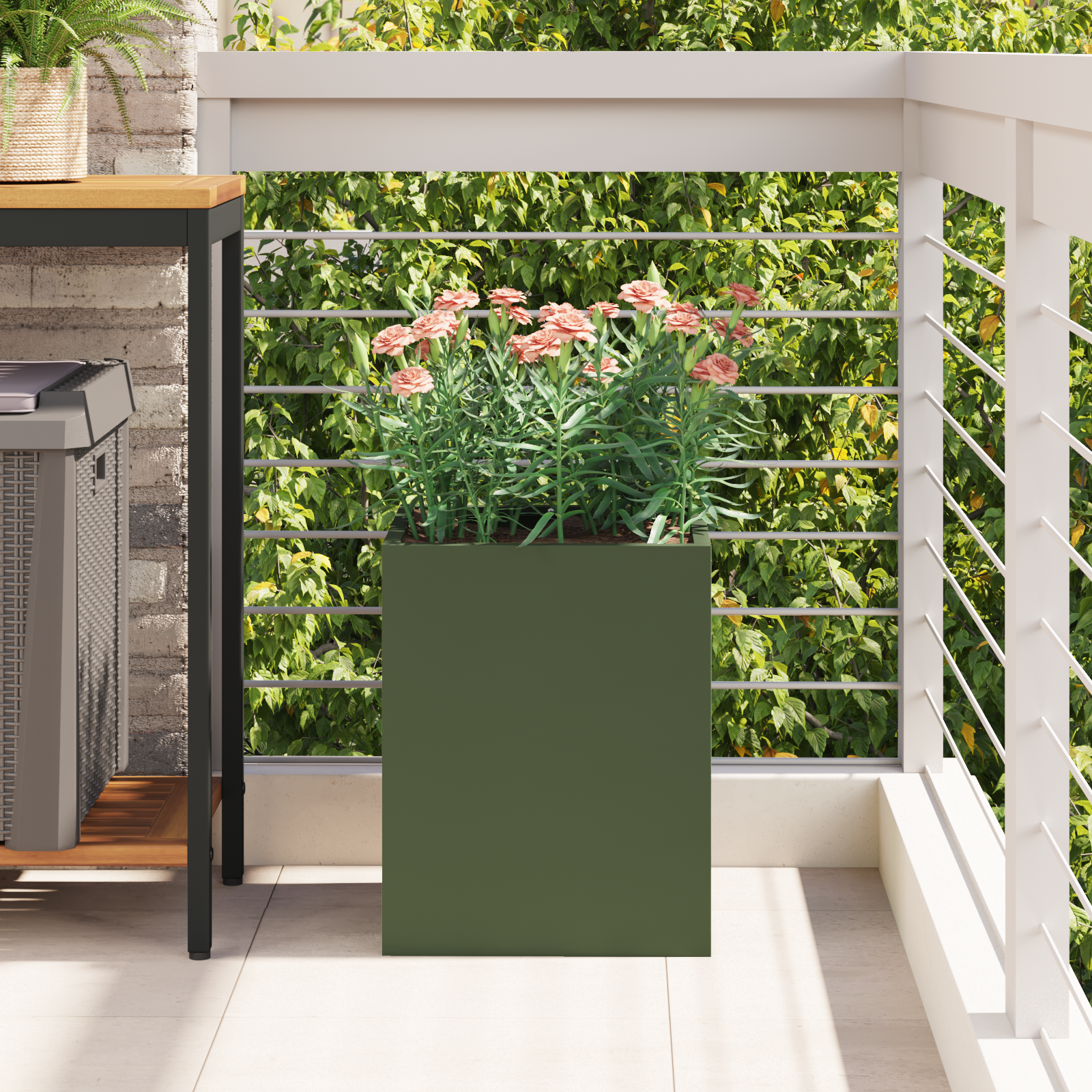 vidaXL Vază pentru Grădină Verde oliv 50 x 32 x 40 cm vidaXL Vază pentru Grădină Verde oliv 50 x 32 x 40 cm