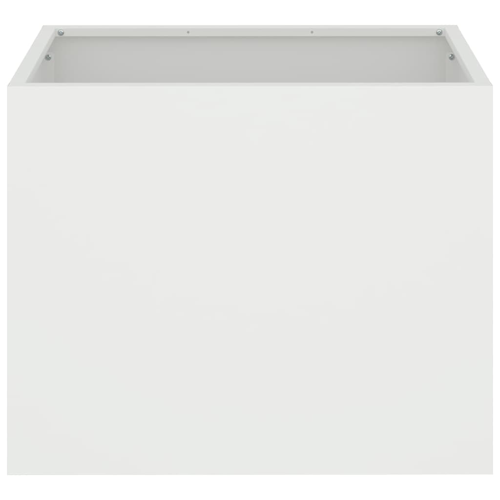 vidaXL Vază pentru Grădină Alb 50 x 32 x 40 cm Oțel laminat la rece