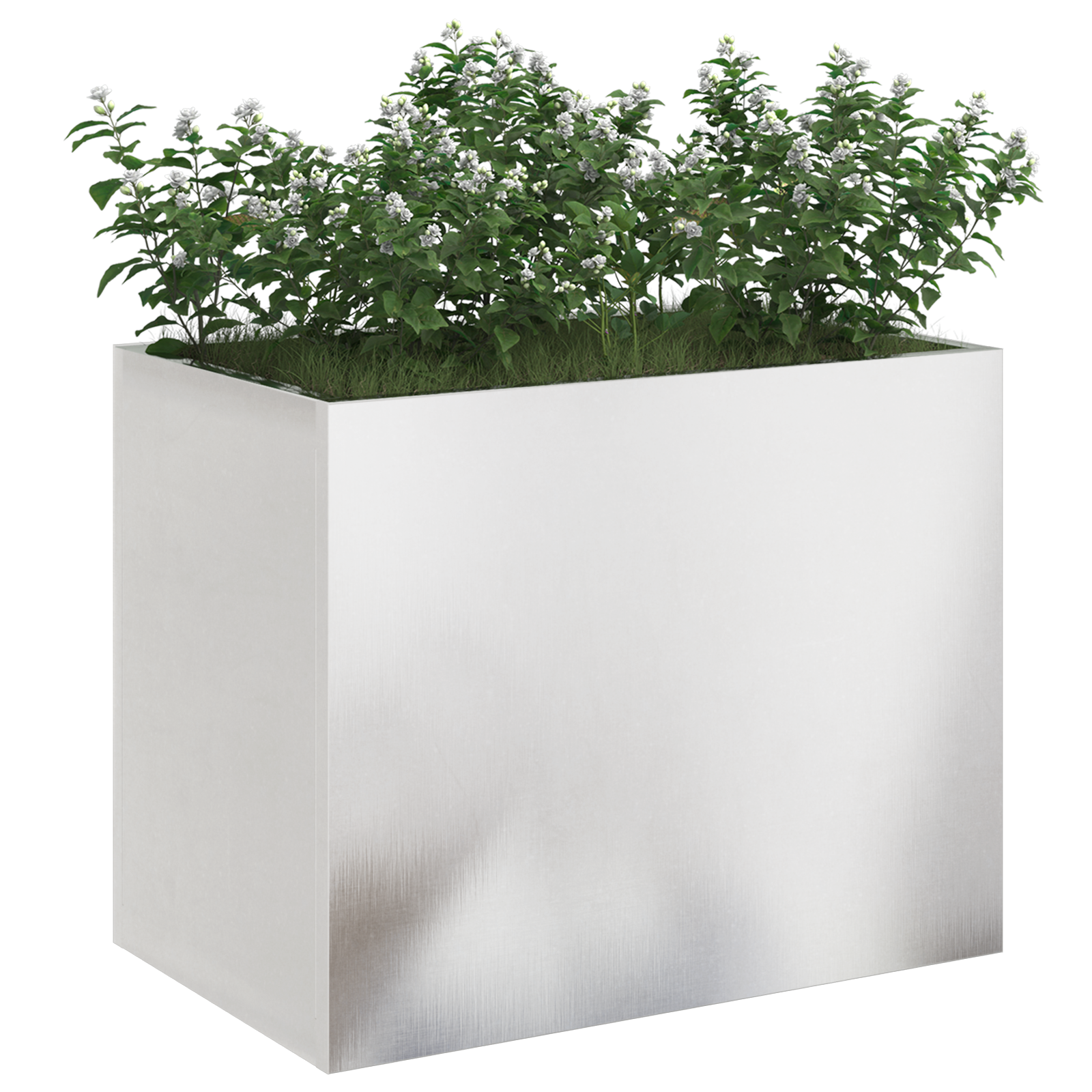 vidaXL Vază pentru Grădină Argintiu 50 x 32 x 40 cm Oțel inoxidabil
