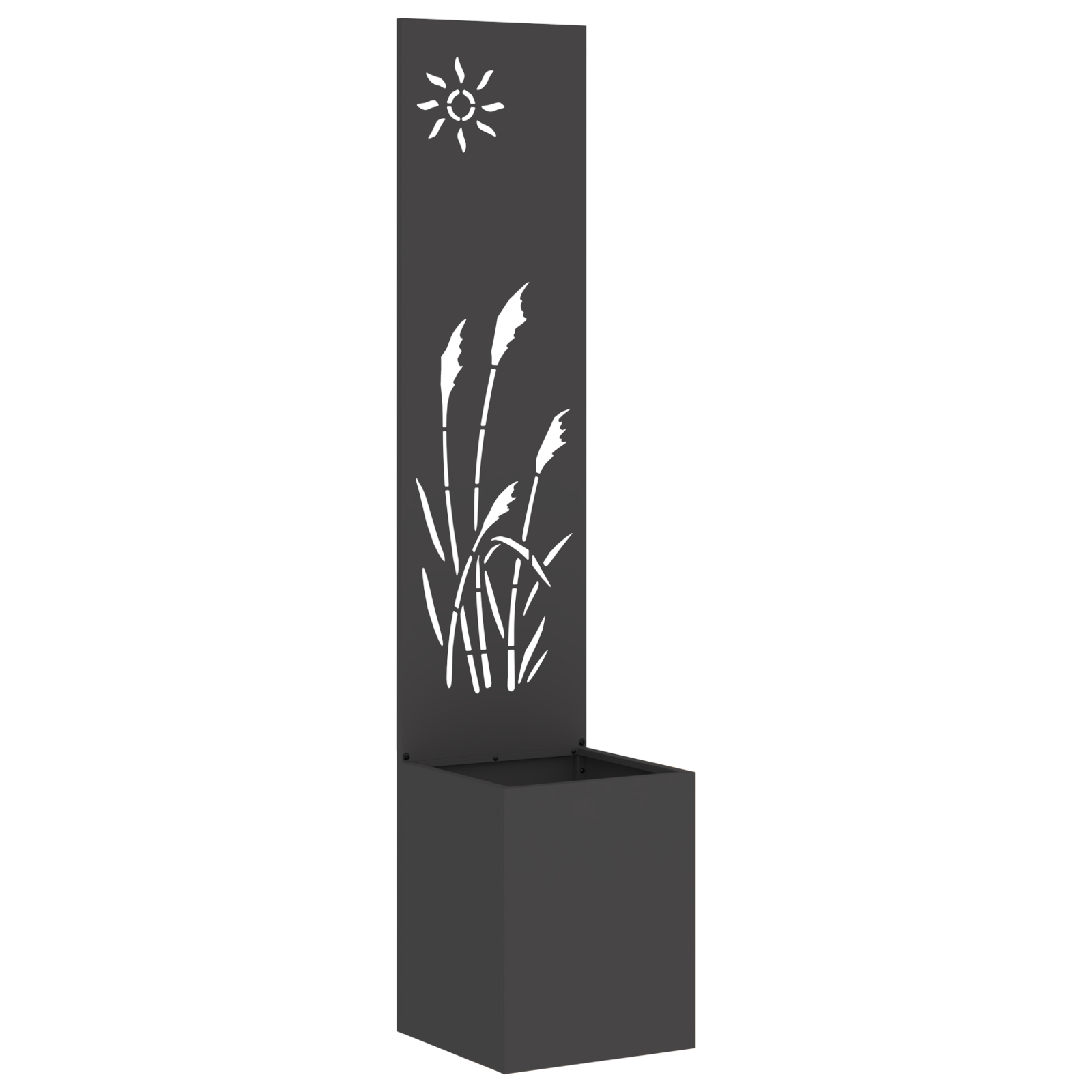 vidaXL Ghiveci de Grădină cu Panou Decorativ Negru 32 x 140 cm vidaXL Ghiveci de Grădină cu Panou Decorativ Negru 32 x 140 cm