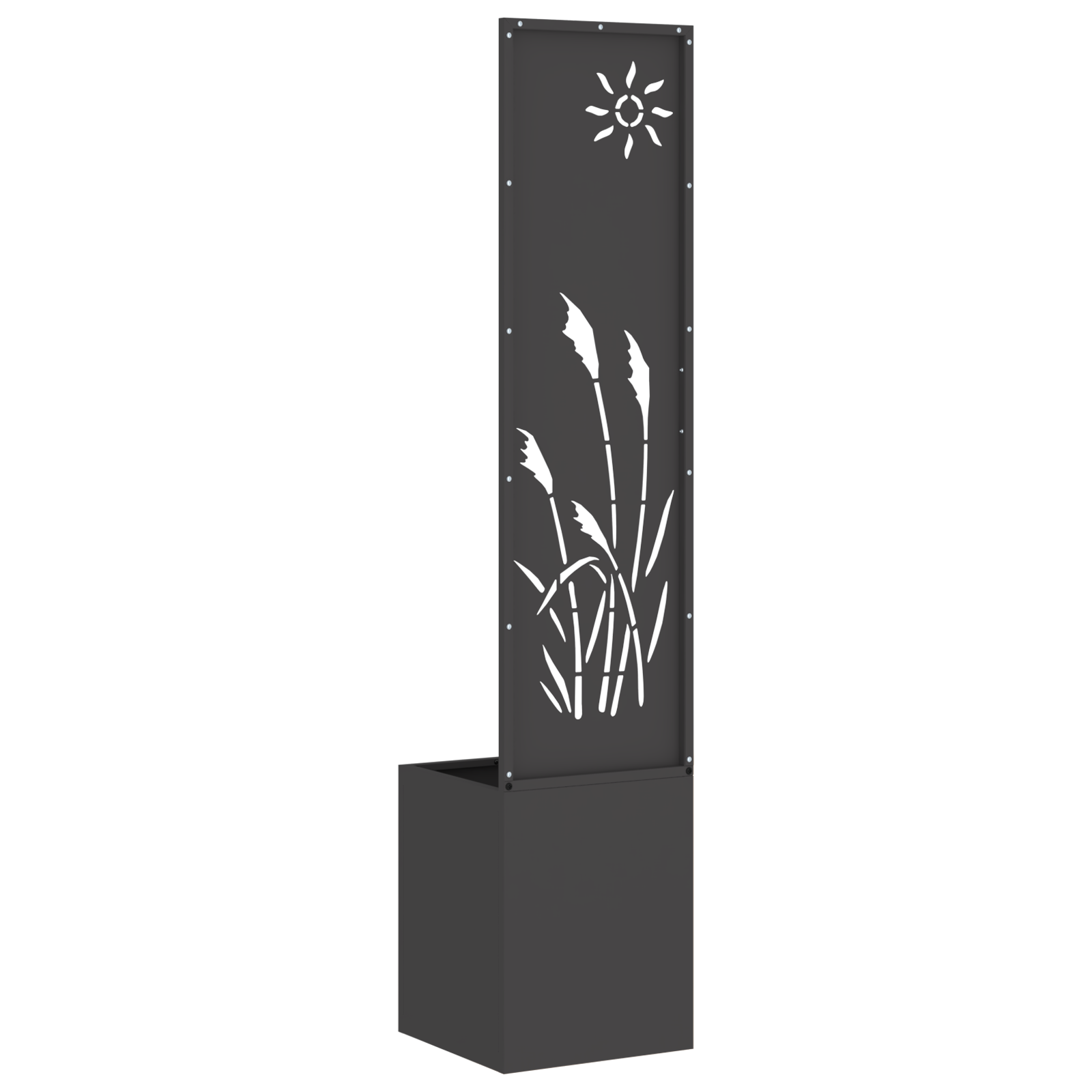 vidaXL Ghiveci de Grădină cu Panou Decorativ Negru 32 x 140 cm vidaXL Ghiveci de Grădină cu Panou Decorativ Negru 32 x 140 cm