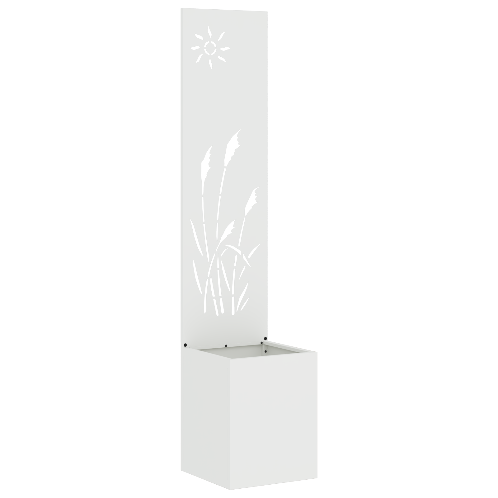 vidaXL Ghiveci de Grădină cu Panou Decorativ Alb 32 x 140 cm vidaXL Ghiveci de Grădină cu Panou Decorativ Alb 32 x 140 cm