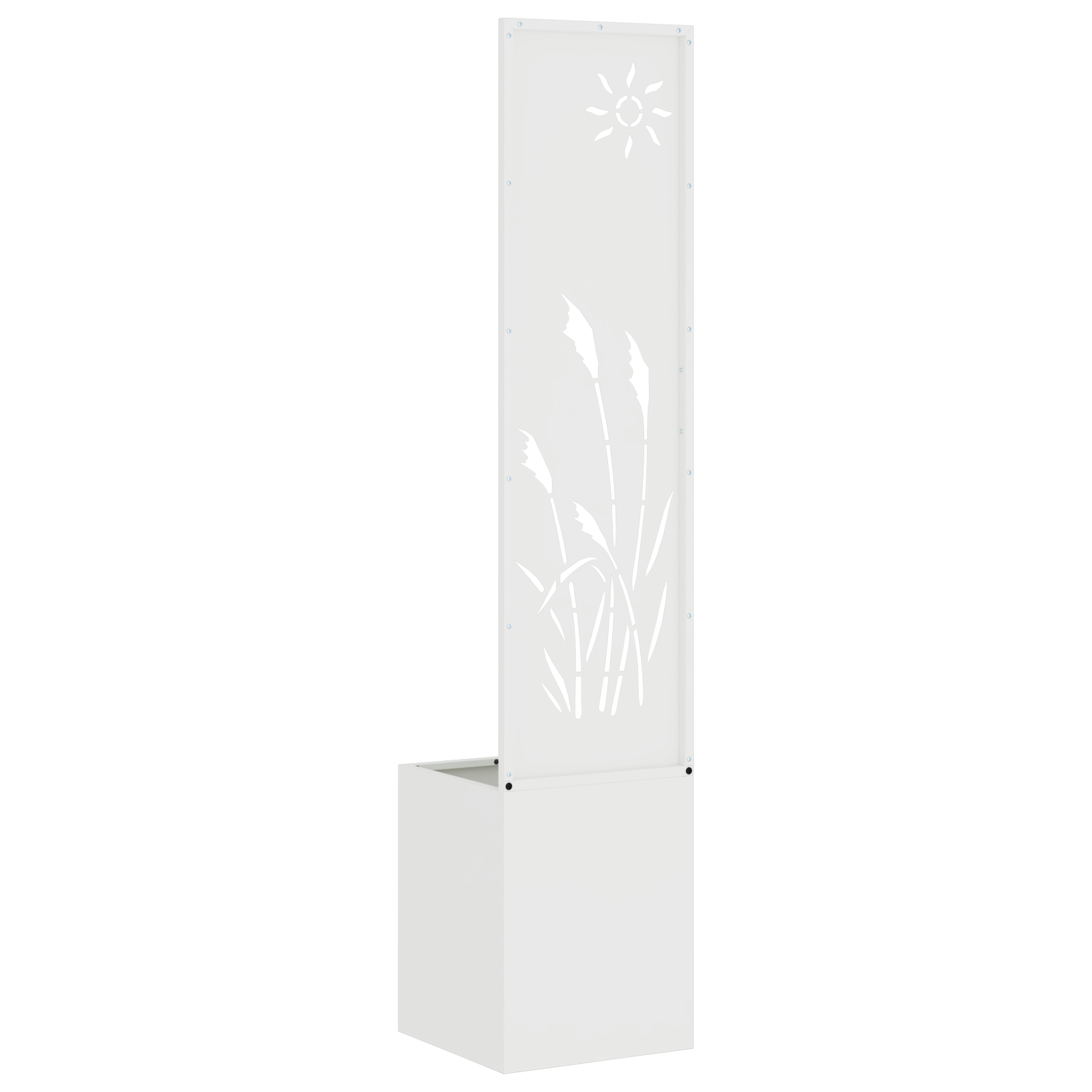 vidaXL Ghiveci de Grădină cu Panou Decorativ Alb 32 x 140 cm vidaXL Ghiveci de Grădină cu Panou Decorativ Alb 32 x 140 cm