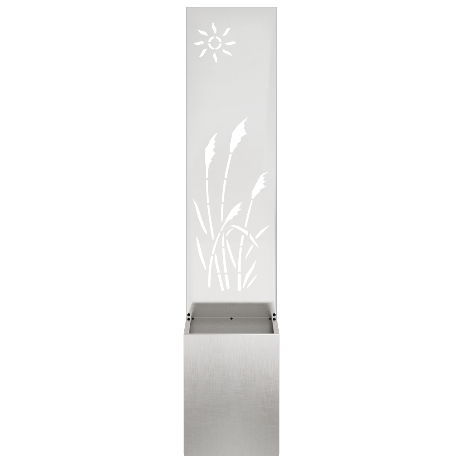 vidaXL Ghiveci de Grădină cu Panou Decorativ Argintiu 32 x 140 cm vidaXL Ghiveci de Grădină cu Panou Decorativ Argintiu 32 x 140 cm