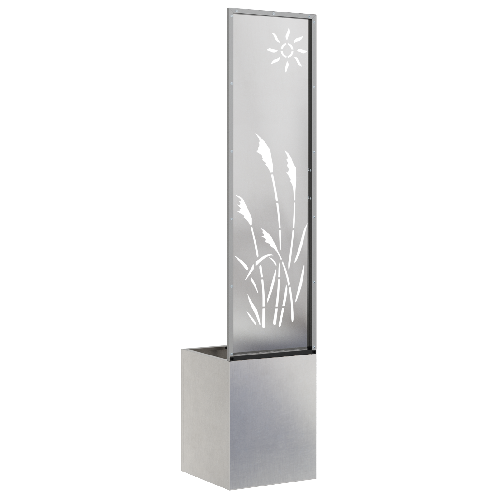 vidaXL Ghiveci de Grădină cu Panou Decorativ Argintiu 32 x 140 cm vidaXL Ghiveci de Grădină cu Panou Decorativ Argintiu 32 x 140 cm