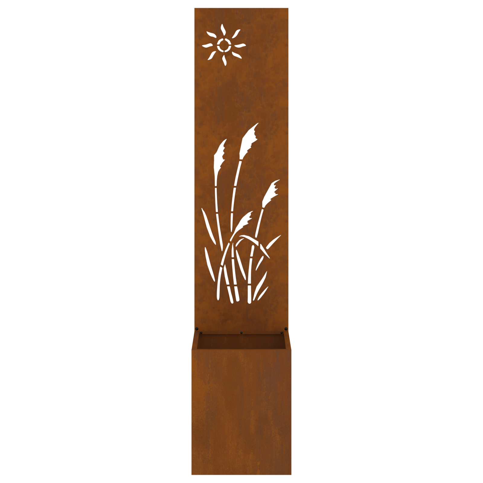 vidaXL Ghiveci de Grădină cu Panou Decorativ Ruginit 32 x 140 cm vidaXL Ghiveci de Grădină cu Panou Decorativ Ruginit 32 x 140 cm