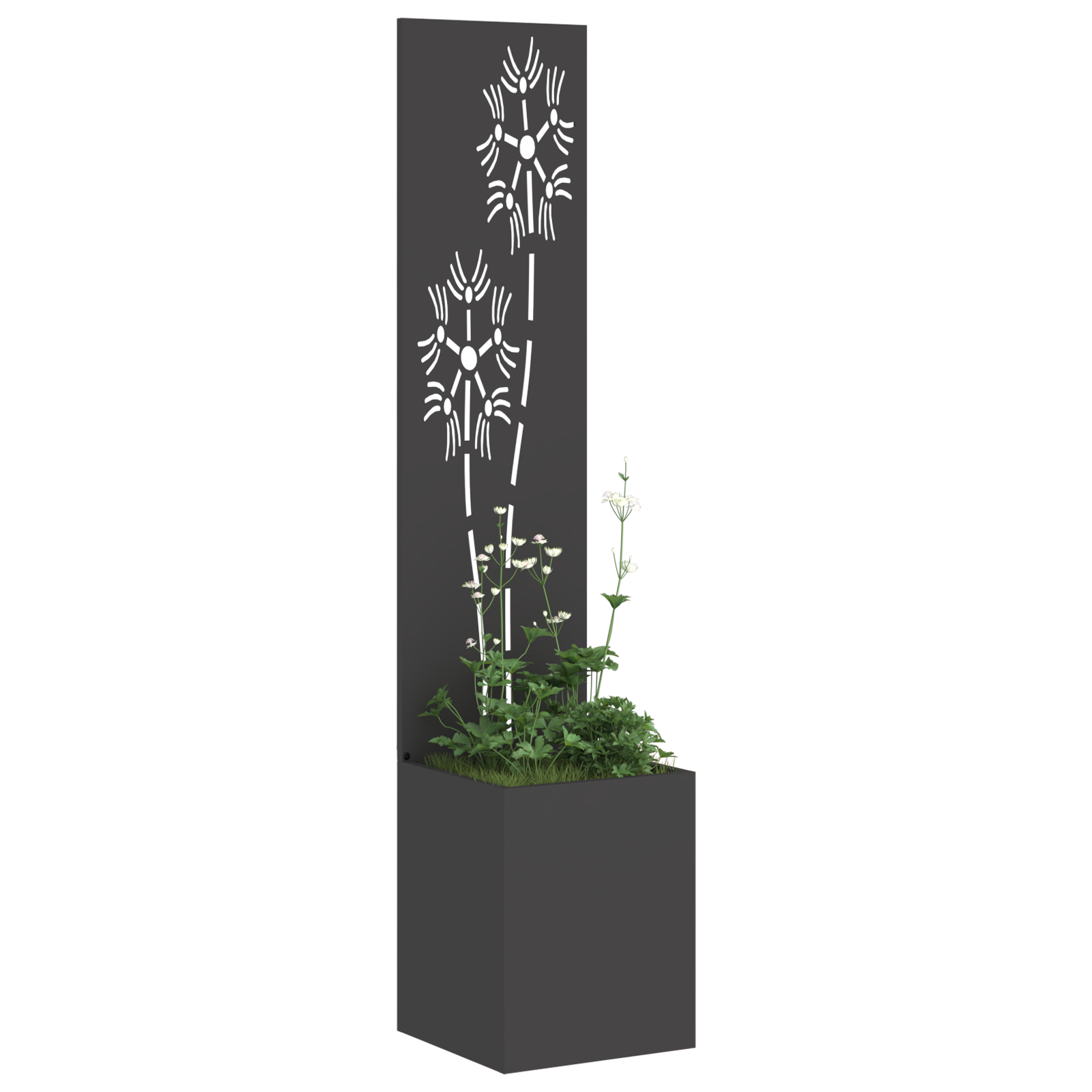 vidaXL Ghiveci de Grădină cu Panou Decorativ Negru 32 x 140 cm vidaXL Ghiveci de Grădină cu Panou Decorativ Negru 32 x 140 cm