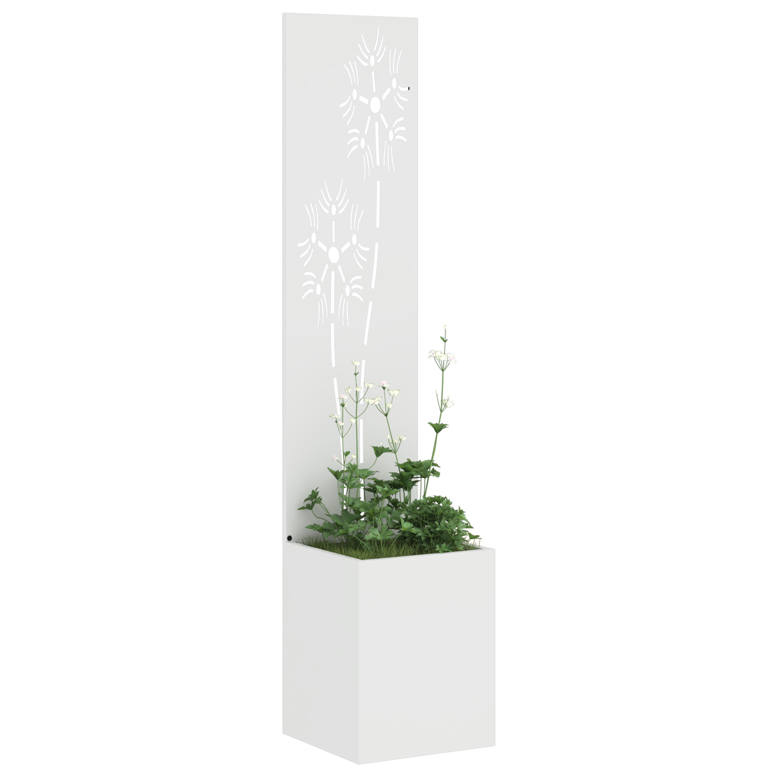 vidaXL Ghiveci de Grădină cu Panou Decorativ Alb 32 x 140 cm vidaXL Ghiveci de Grădină cu Panou Decorativ Alb 32 x 140 cm