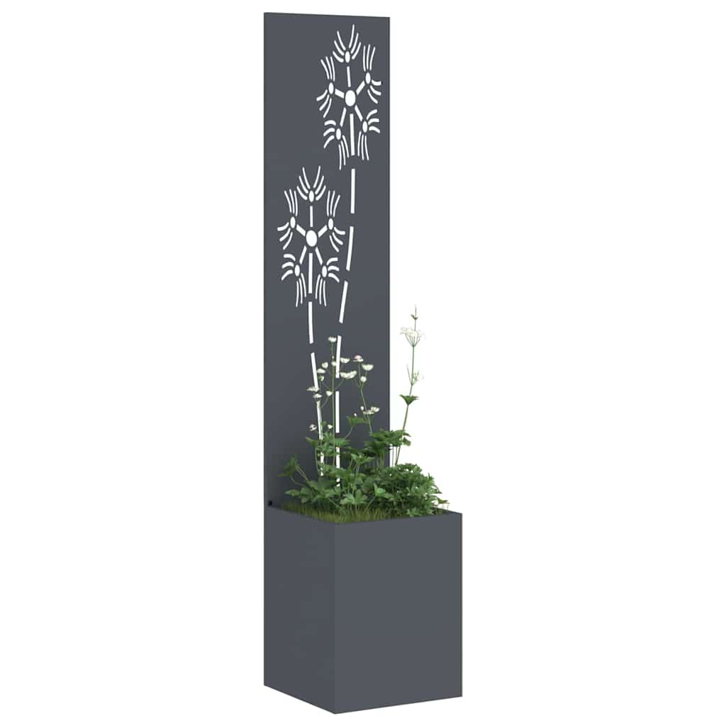 vidaXL Ghiveci de Grădină cu Panou Decorativ Antracit 32 x 140 cm