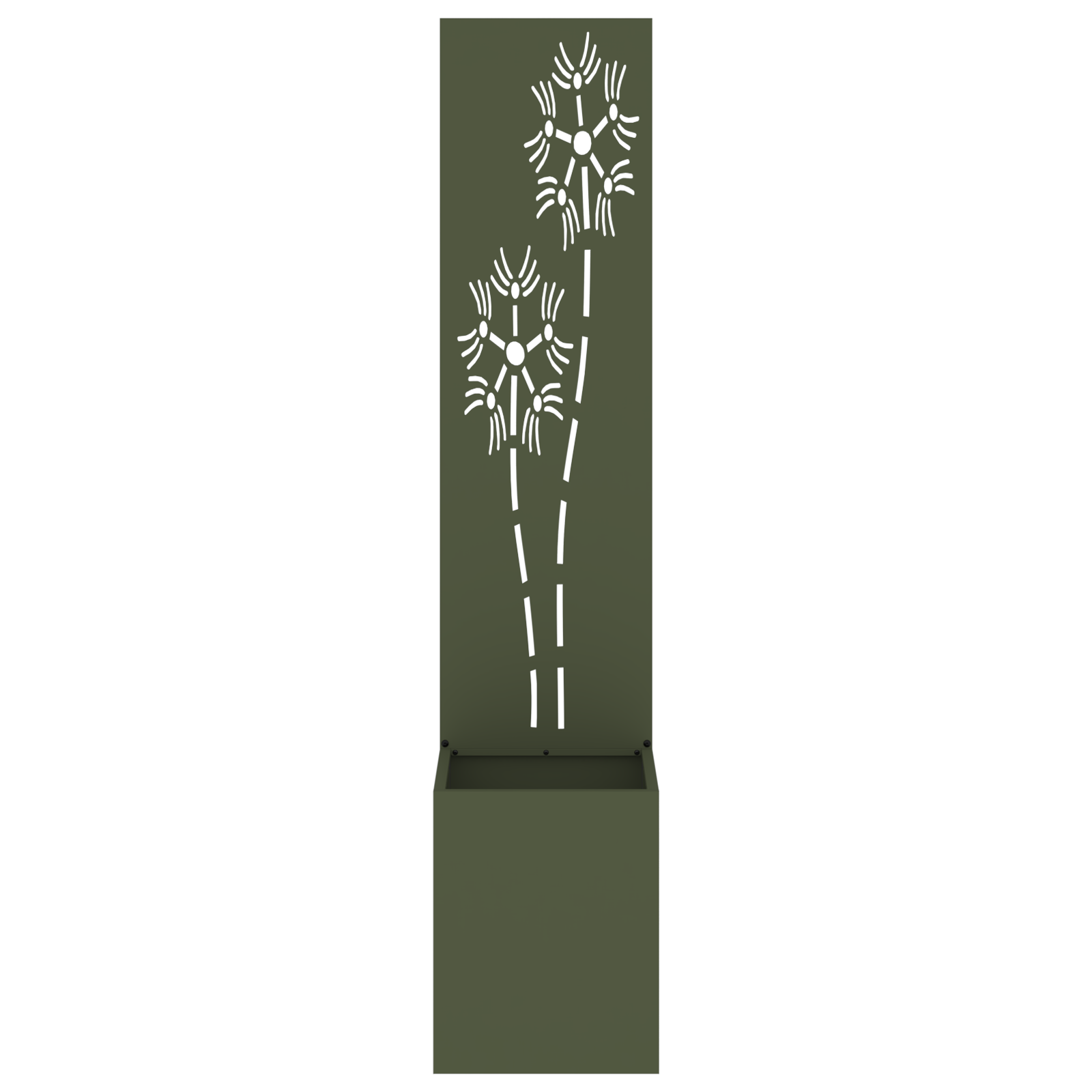 vidaXL Ghiveci de Grădină cu Panou Decorativ Verde oliv 32 x 140 cm