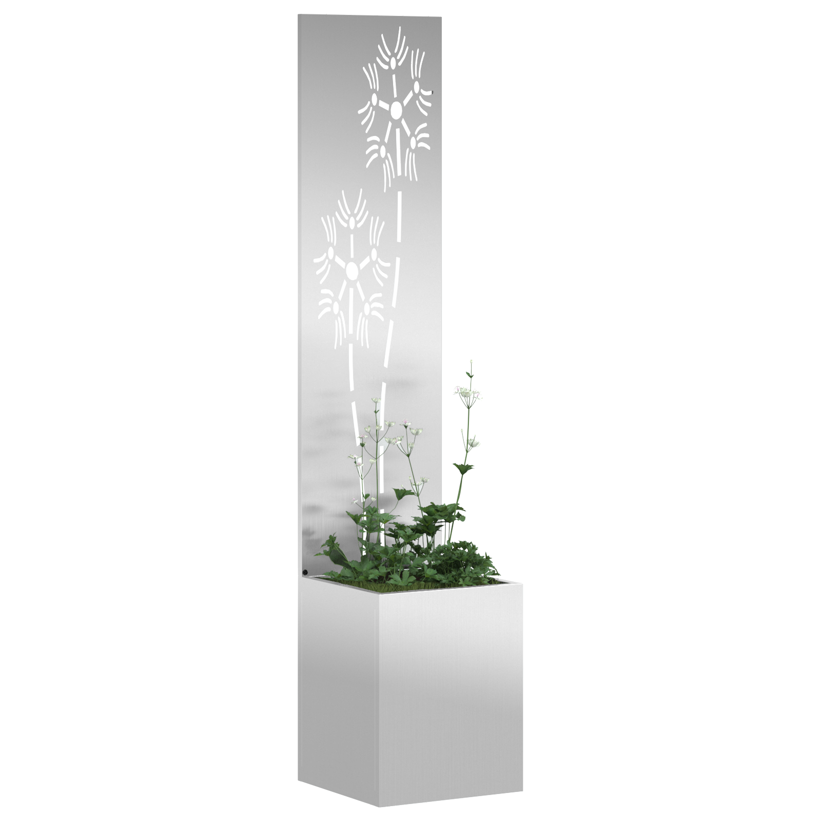 vidaXL Ghiveci de Grădină cu Panou Decorativ Argintiu 32 x 140 cm vidaXL Ghiveci de Grădină cu Panou Decorativ Argintiu 32 x 140 cm