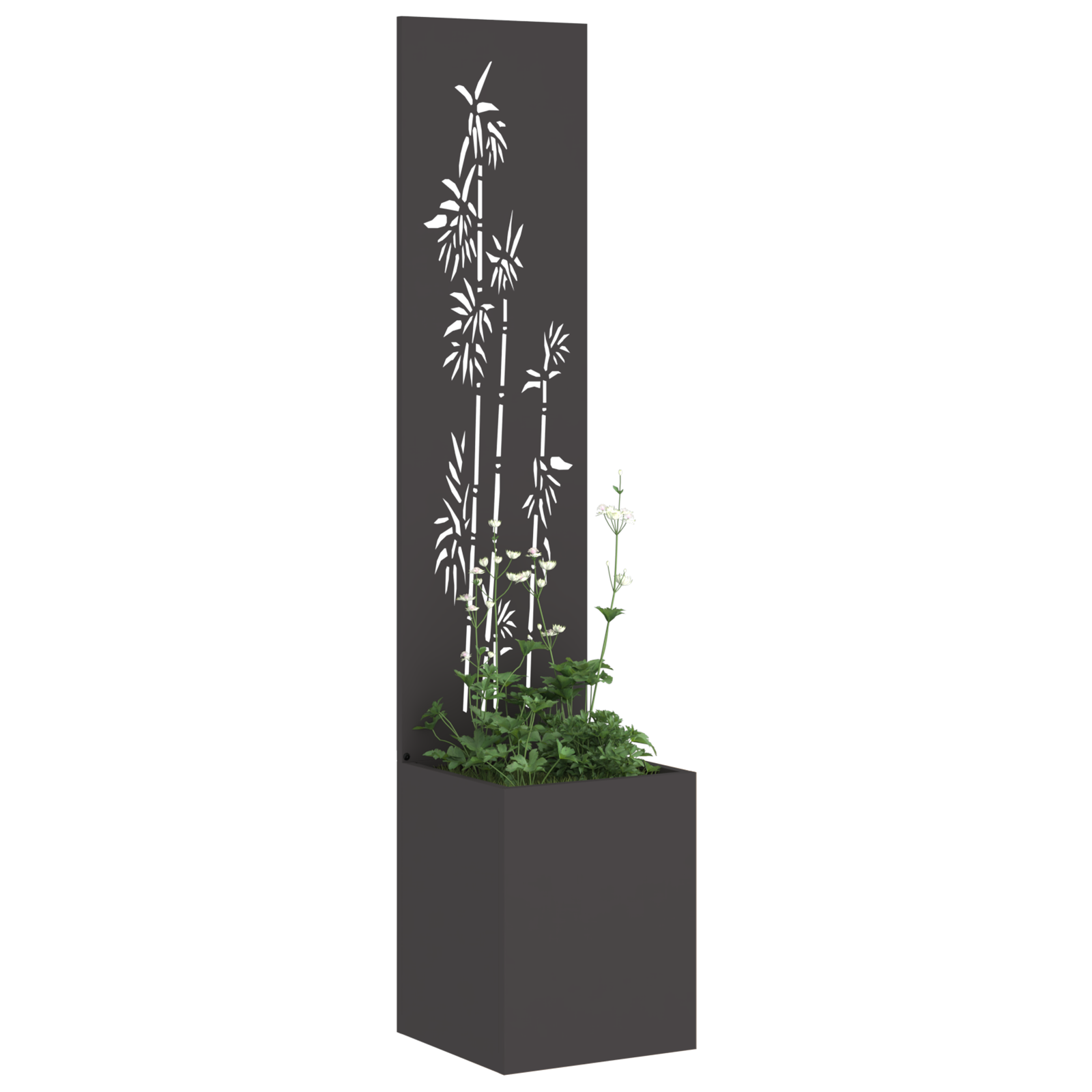 vidaXL Ghiveci de Grădină cu Panou Decorativ Negru 32 x 140 cm vidaXL Ghiveci de Grădină cu Panou Decorativ Negru 32 x 140 cm