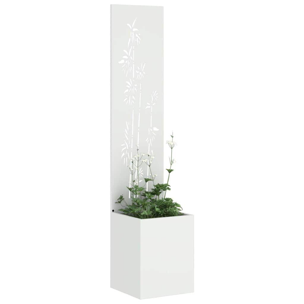 vidaXL Ecran de intimitate pentru grădină Floral Alb 32 x 140 cm