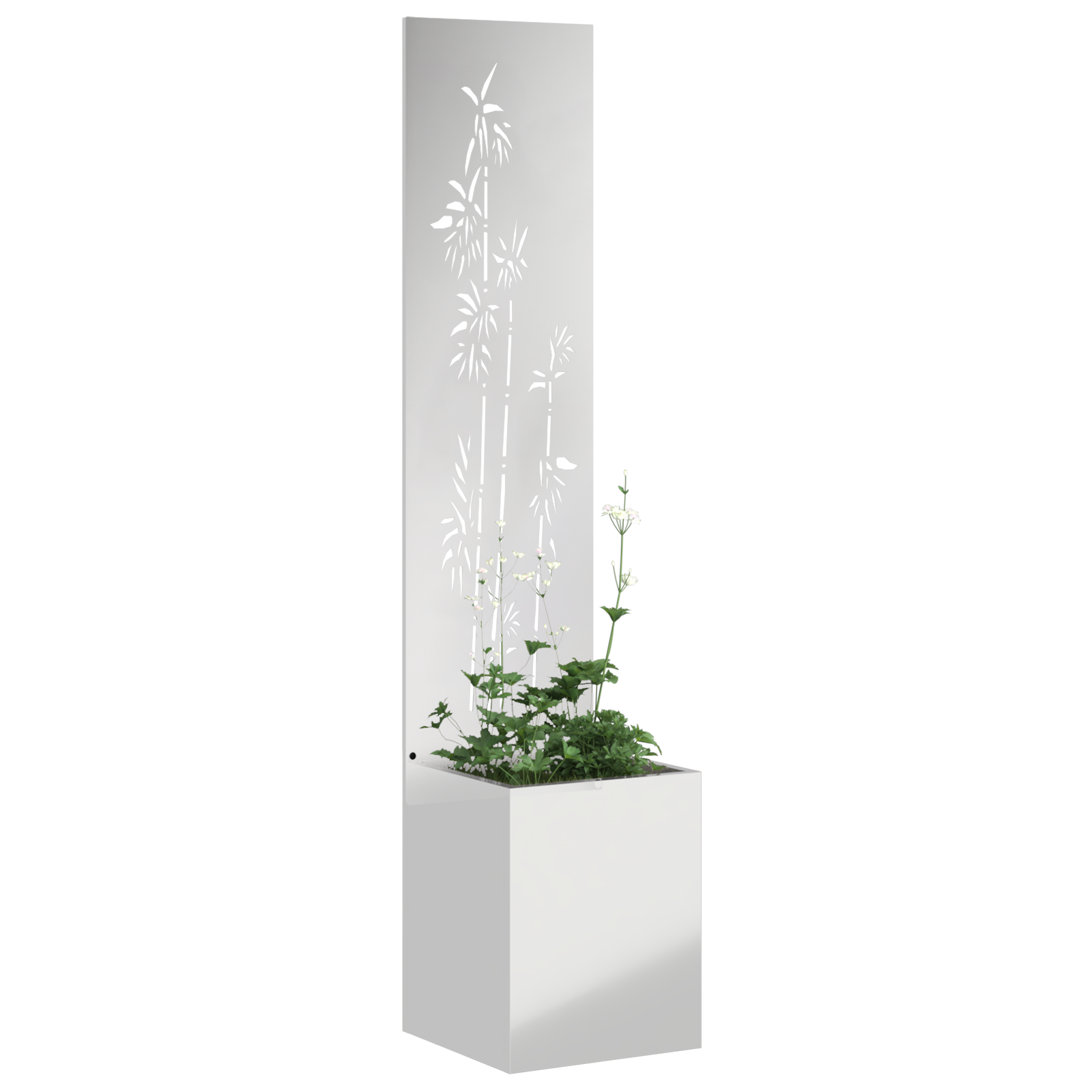 vidaXL Ghiveci de Grădină cu Panou Decorativ Argintiu 32 x 140 cm vidaXL Ghiveci de Grădină cu Panou Decorativ Argintiu 32 x 140 cm