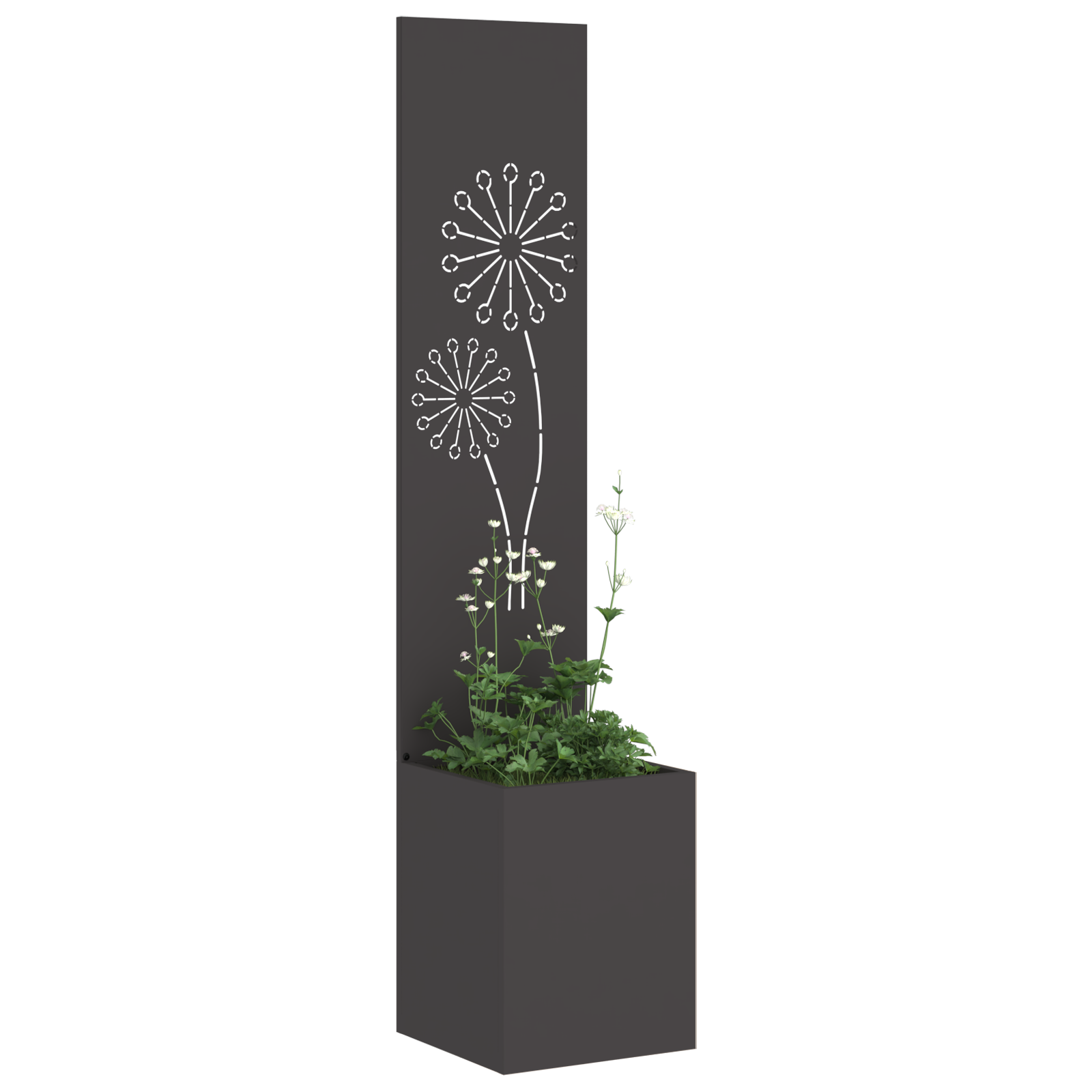 vidaXL Ghiveci de Grădină cu Panou Decorativ Negru 32 x 140 cm vidaXL Ghiveci de Grădină cu Panou Decorativ Negru 32 x 140 cm