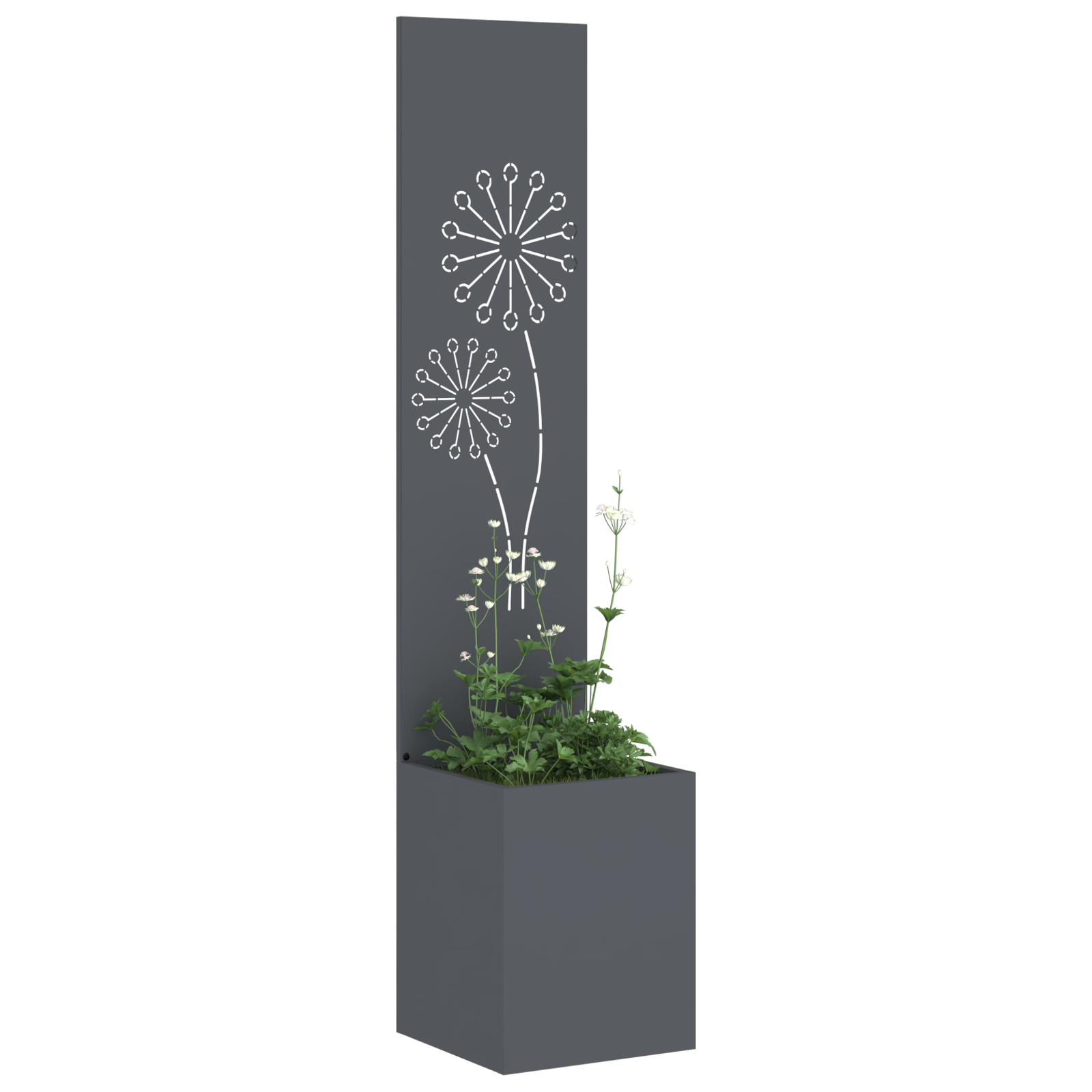 vidaXL Ghiveci de Grădină cu Panou Decorativ Antracit 32 x 140 cm