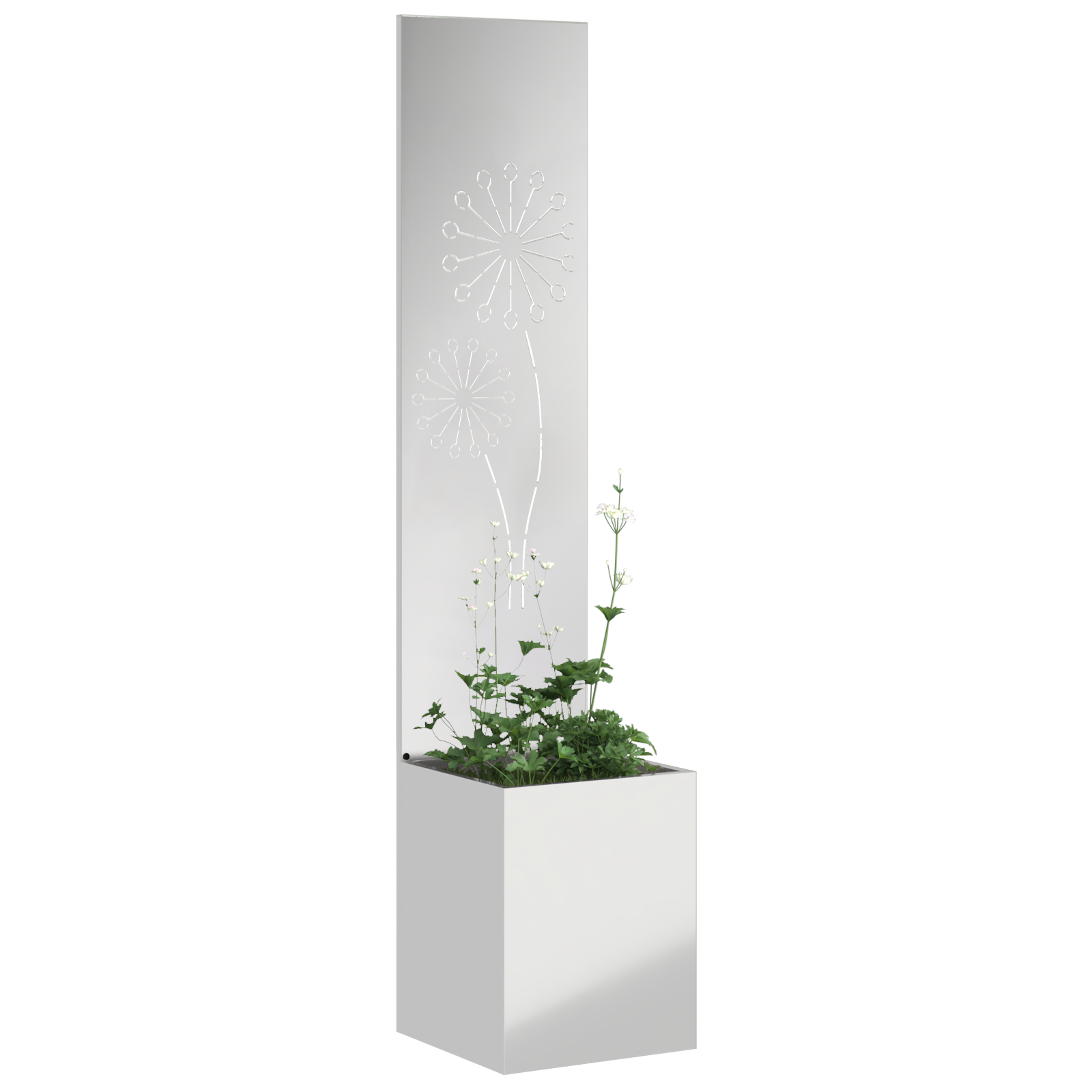 vidaXL Ghiveci de Grădină cu Panou Decorativ Argintiu 32 x 140 cm vidaXL Ghiveci de Grădină cu Panou Decorativ Argintiu 32 x 140 cm
