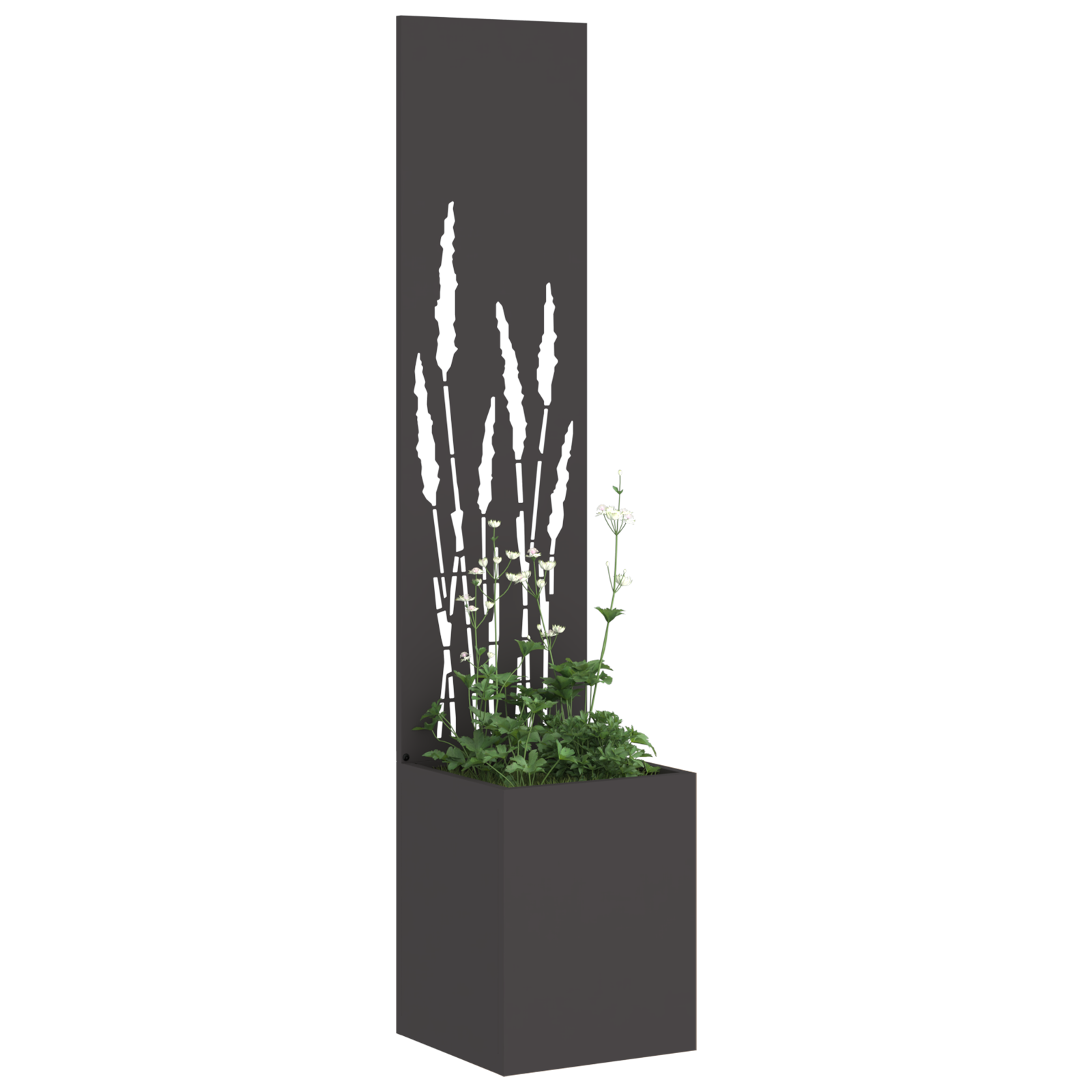 vidaXL Ghiveci de Grădină cu Panou Decorativ Negru 32 x 140 cm vidaXL Ghiveci de Grădină cu Panou Decorativ Negru 32 x 140 cm