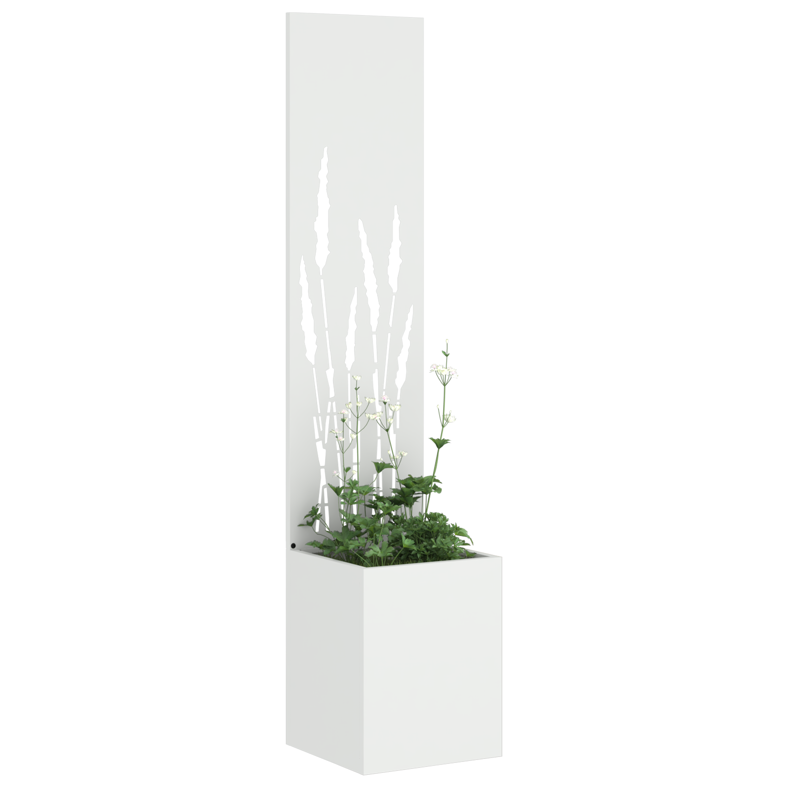 vidaXL Ghiveci de Grădină cu Panou Decorativ Alb 32 x 140 cm vidaXL Ghiveci de Grădină cu Panou Decorativ Alb 32 x 140 cm