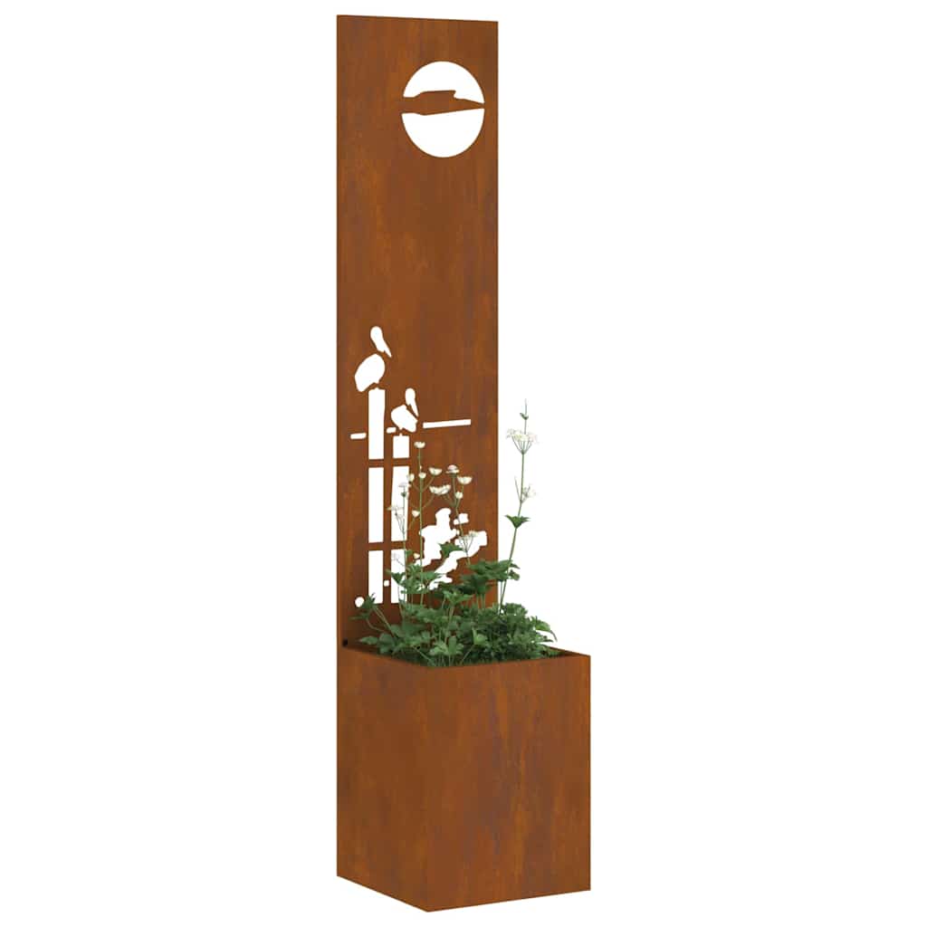 vidaXL Ecran de intimitate pentru grădină Traforaj Ruginit 32 x 140 cm