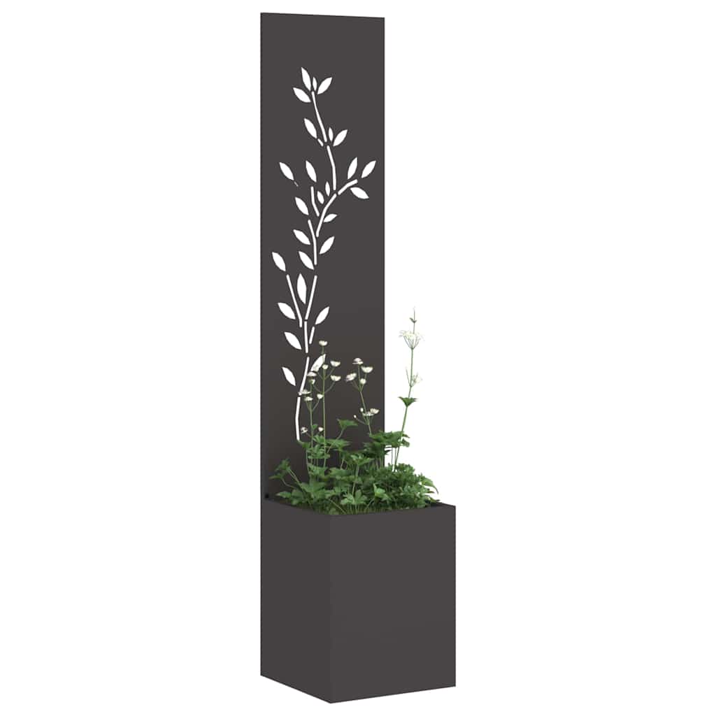 vidaXL Ecran de intimitate pentru grădină Floral Negru 32 x 140 cm