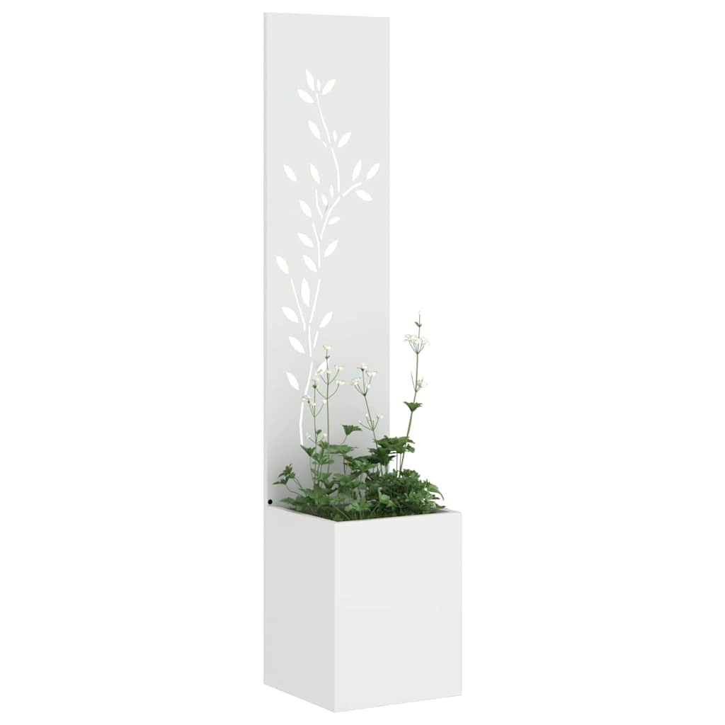 vidaXL Ecran de intimitate pentru grădină Floral Alb 32 x 140 cm