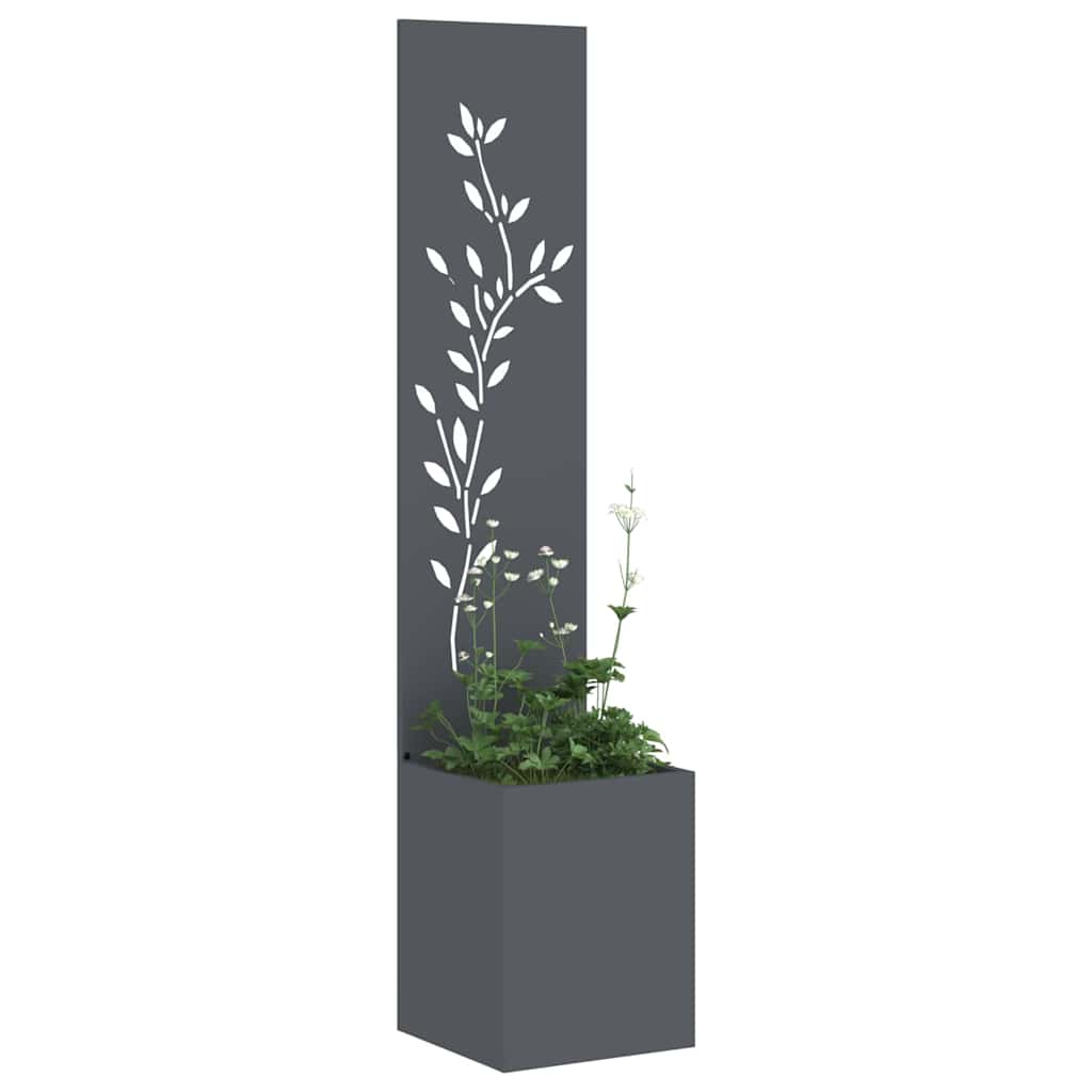 vidaXL Ecran de intimitate pentru grădină Floral Antracit 32 x 140 cm