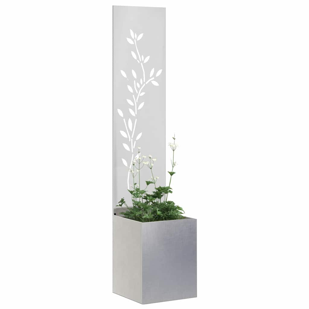 vidaXL Ecran de intimitate pentru grădină Floral Argintiu 32 x 140 cm