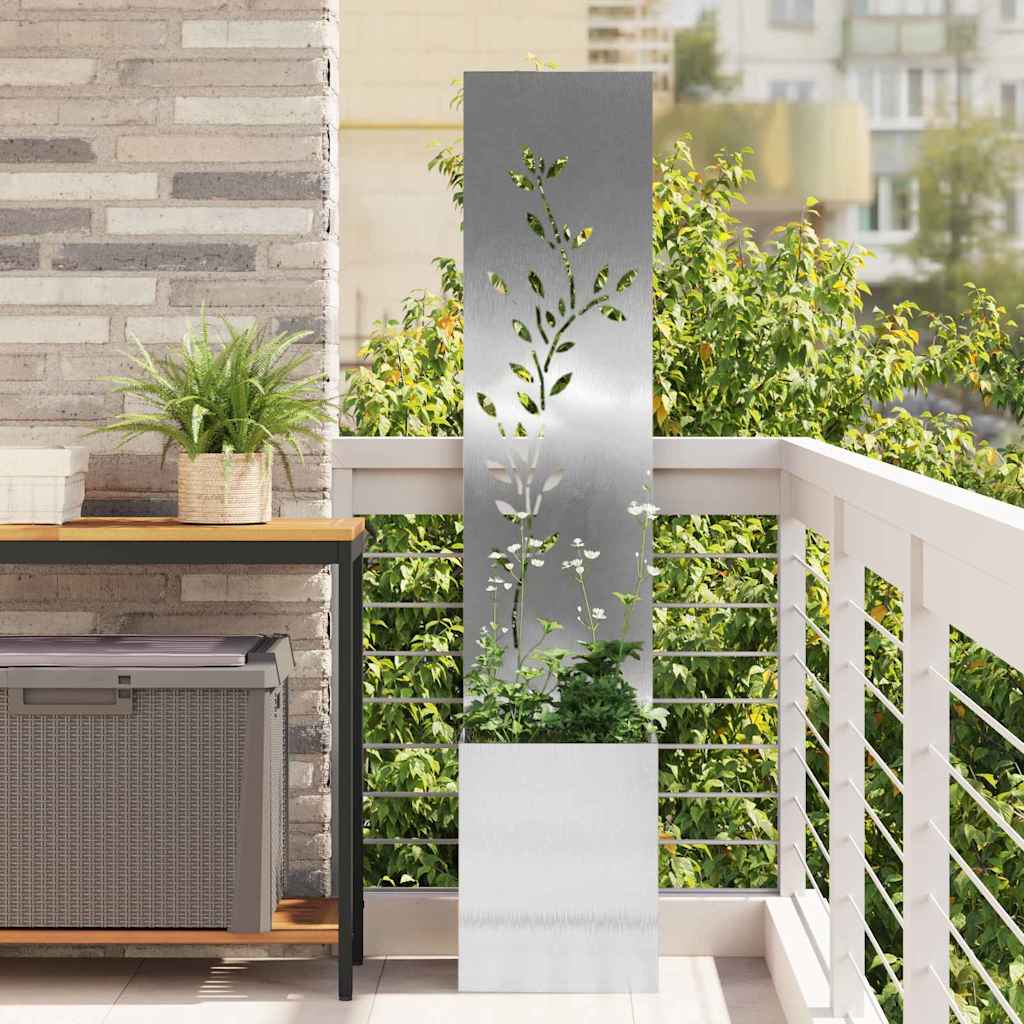 vidaXL Ecran de intimitate pentru grădină Floral Argintiu 32 x 140 cm