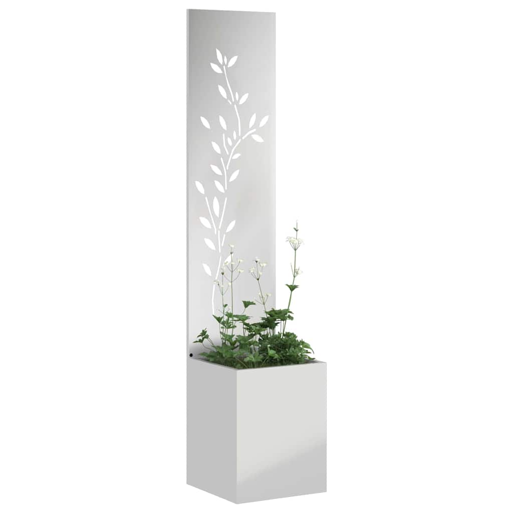 vidaXL Ecran de intimitate pentru grădină Floral Argintiu 32 x 140 cm