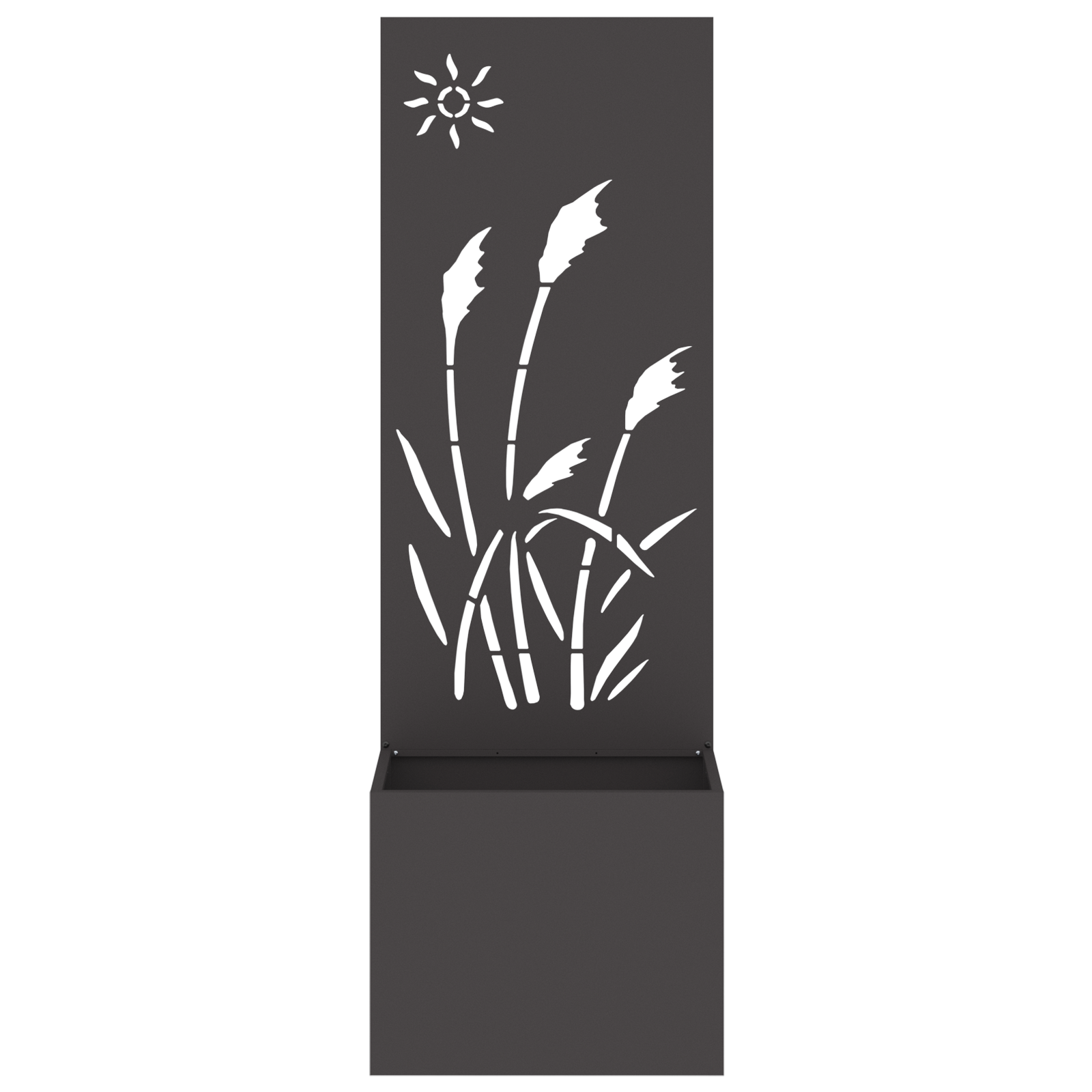 vidaXL Ghiveci de Grădină cu Panou Decorativ Negru 50 x 140 cm