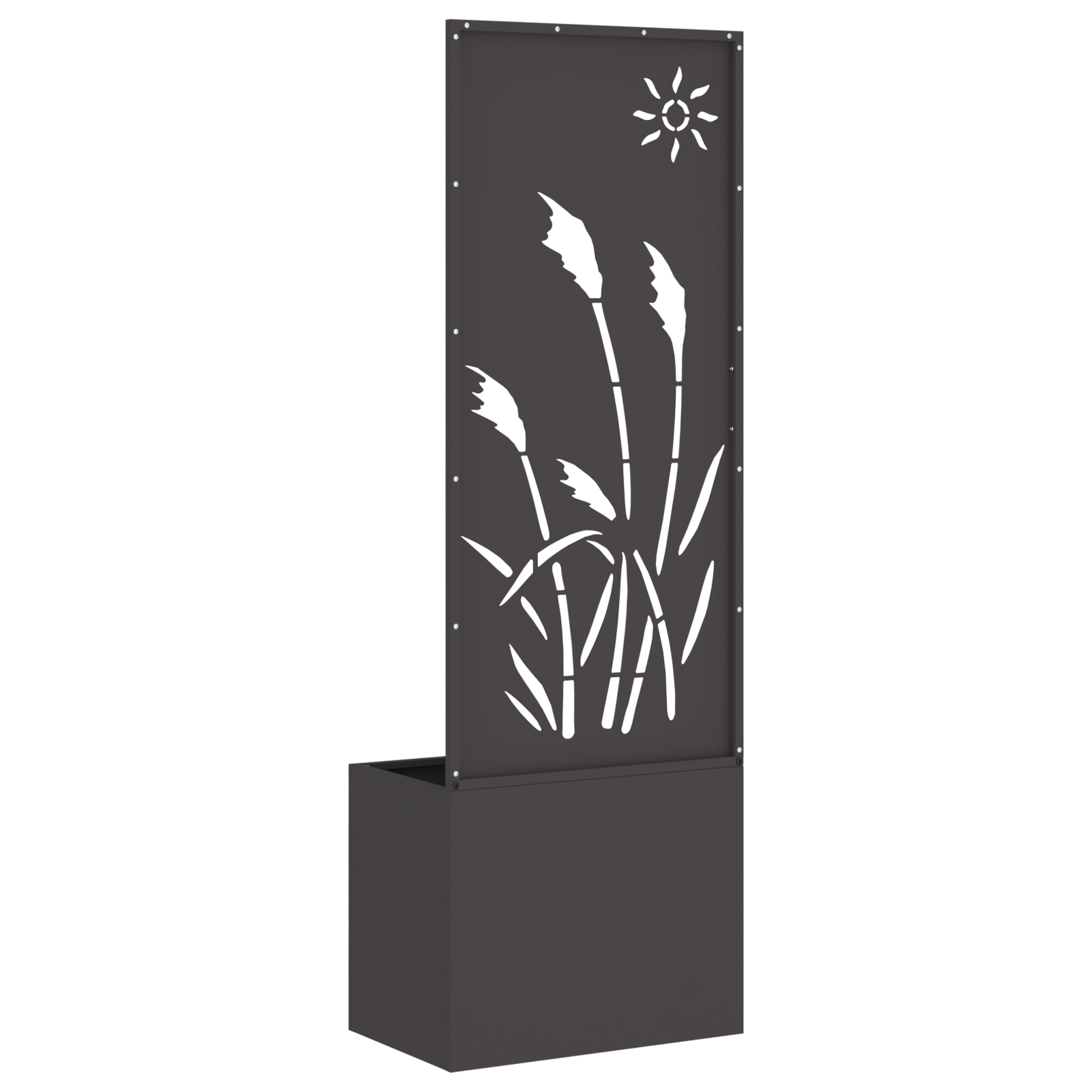 vidaXL Ghiveci de Grădină cu Panou Decorativ Negru 50 x 140 cm