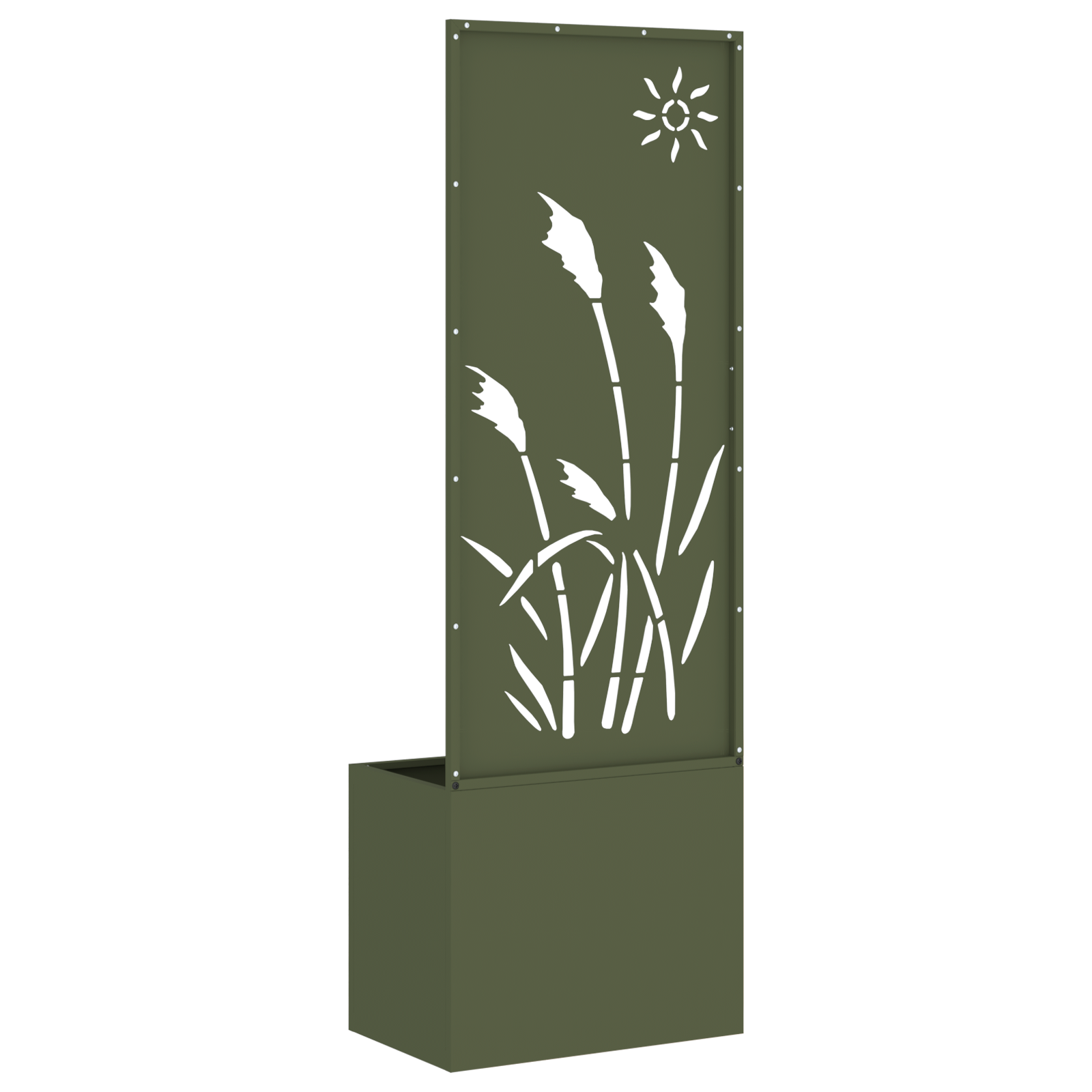 vidaXL Ghiveci de Grădină cu Panou Decorativ Olivengrønn 50 x 140 cm
