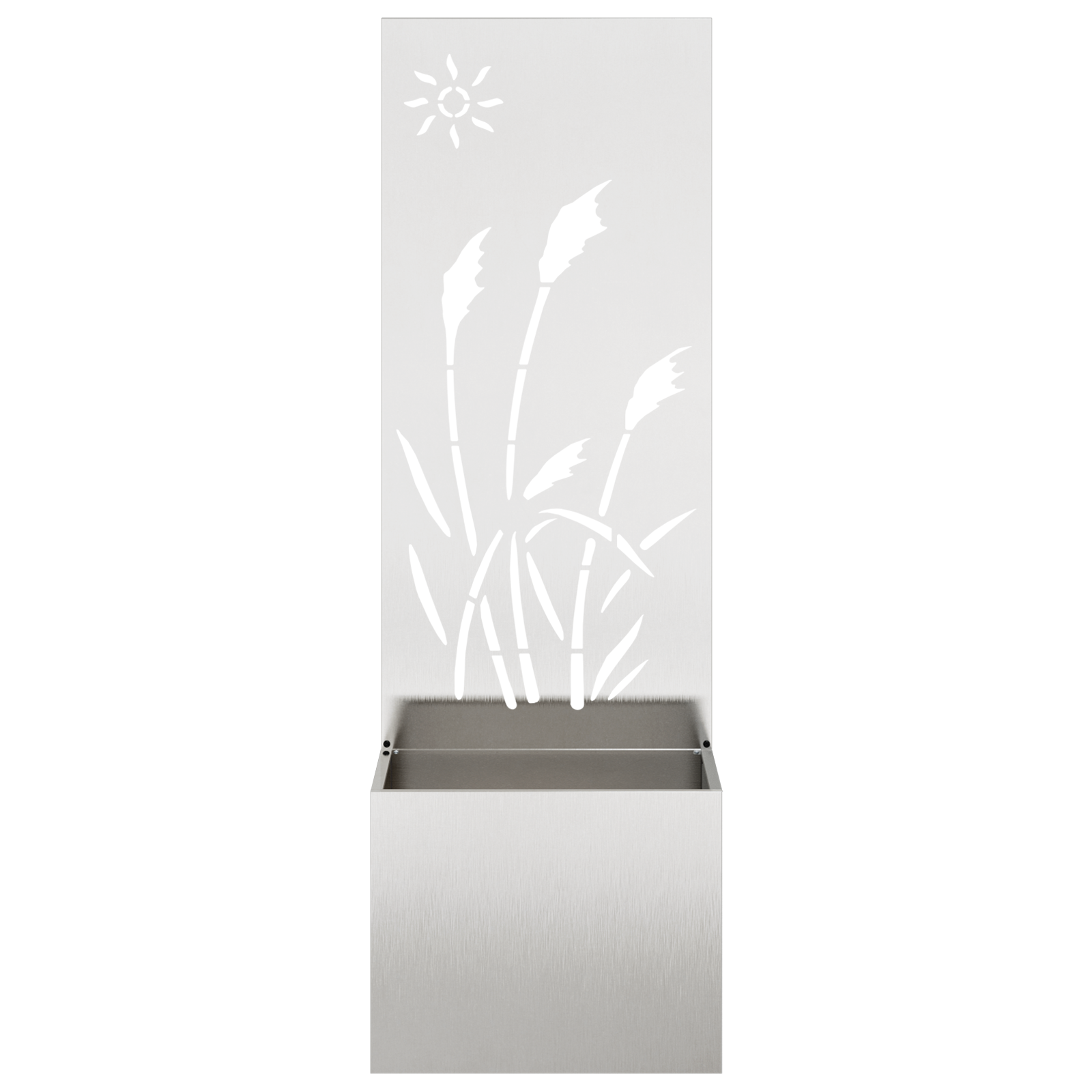 vidaXL Ghiveci de Grădină cu Panou Decorativ Argintiu 50 x 140 cm vidaXL Ghiveci de Grădină cu Panou Decorativ Argintiu 50 x 140 cm
