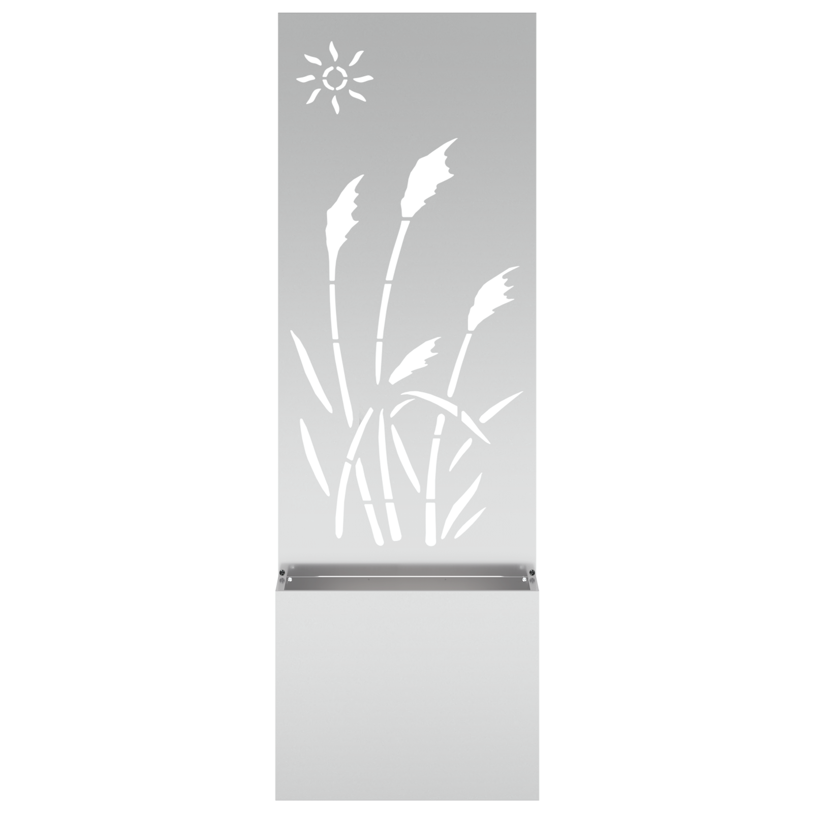 vidaXL Ghiveci de Grădină cu Panou Decorativ Argintiu 50 x 140 cm vidaXL Ghiveci de Grădină cu Panou Decorativ Argintiu 50 x 140 cm