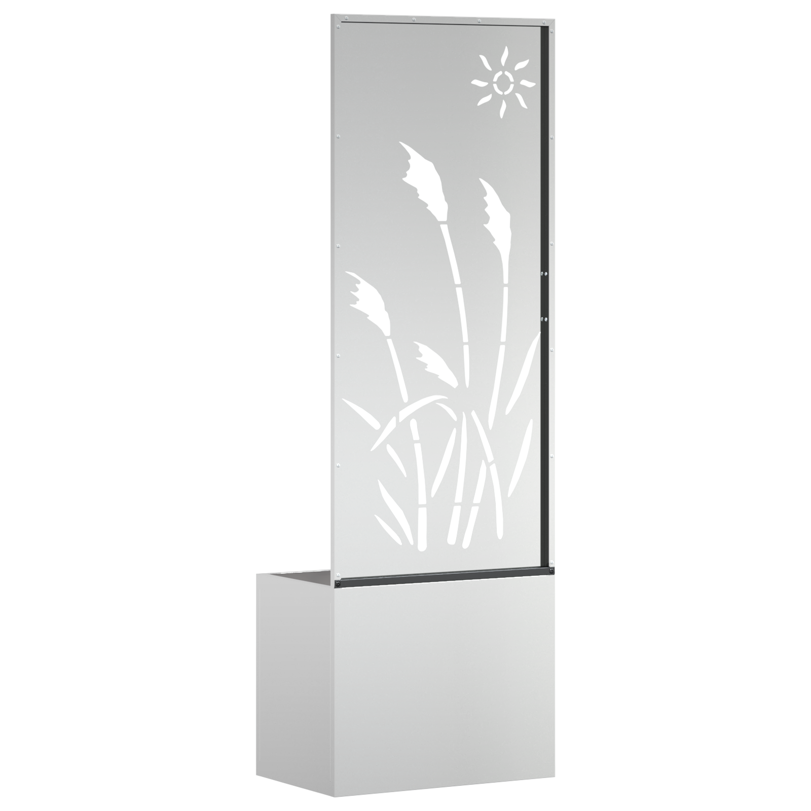 vidaXL Ghiveci de Grădină cu Panou Decorativ Argintiu 50 x 140 cm vidaXL Ghiveci de Grădină cu Panou Decorativ Argintiu 50 x 140 cm