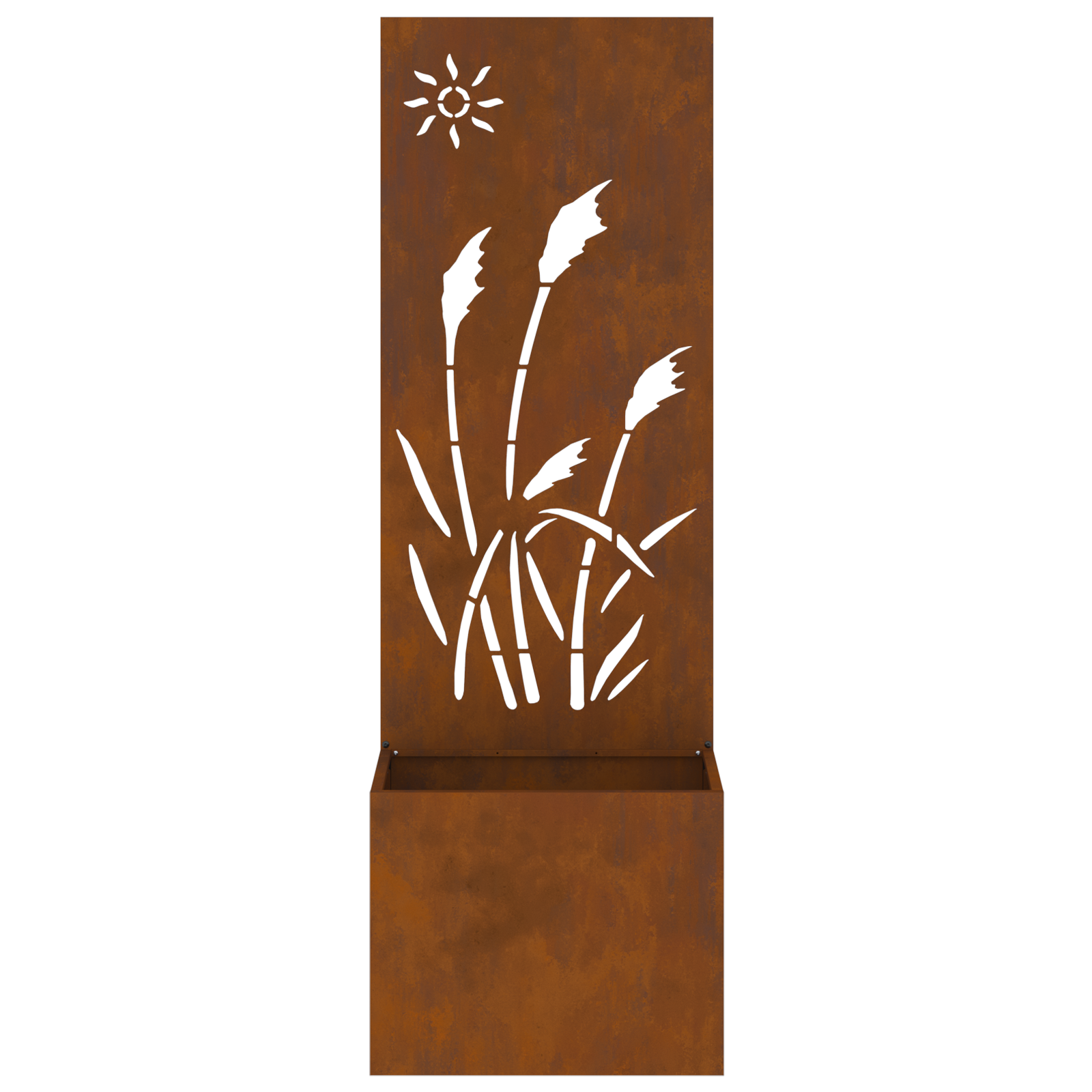 vidaXL Ghiveci de Grădină cu Panou Decorativ Ruginit 50 x 140 cm vidaXL Ghiveci de Grădină cu Panou Decorativ Ruginit 50 x 140 cm