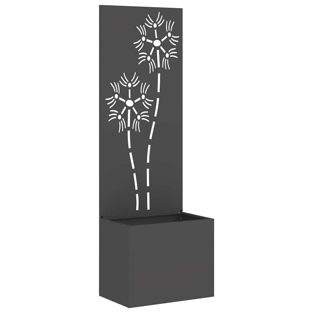 vidaXL Ghiveci de Grădină cu Panou Decorativ Negru 50 x 140 cm vidaXL Ghiveci de Grădină cu Panou Decorativ Negru 50 x 140 cm