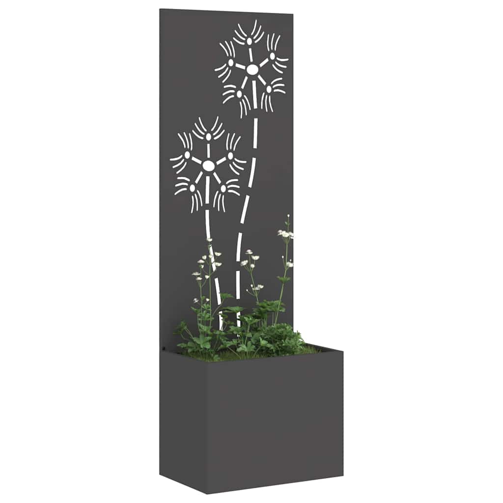 vidaXL Ghiveci de Grădină cu Panou Decorativ Negru 50 x 140 cm vidaXL Ghiveci de Grădină cu Panou Decorativ Negru 50 x 140 cm