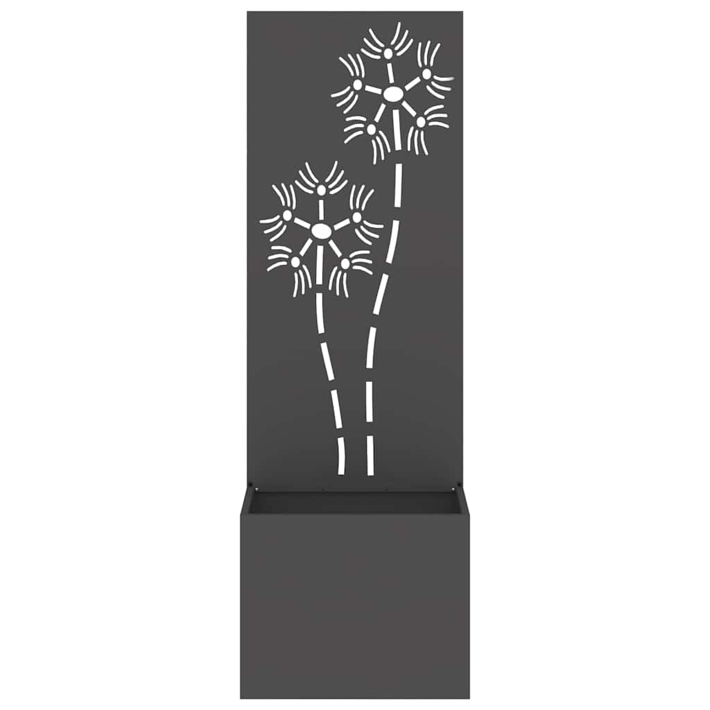 vidaXL Ghiveci de Grădină cu Panou Decorativ Negru 50 x 140 cm vidaXL Ghiveci de Grădină cu Panou Decorativ Negru 50 x 140 cm