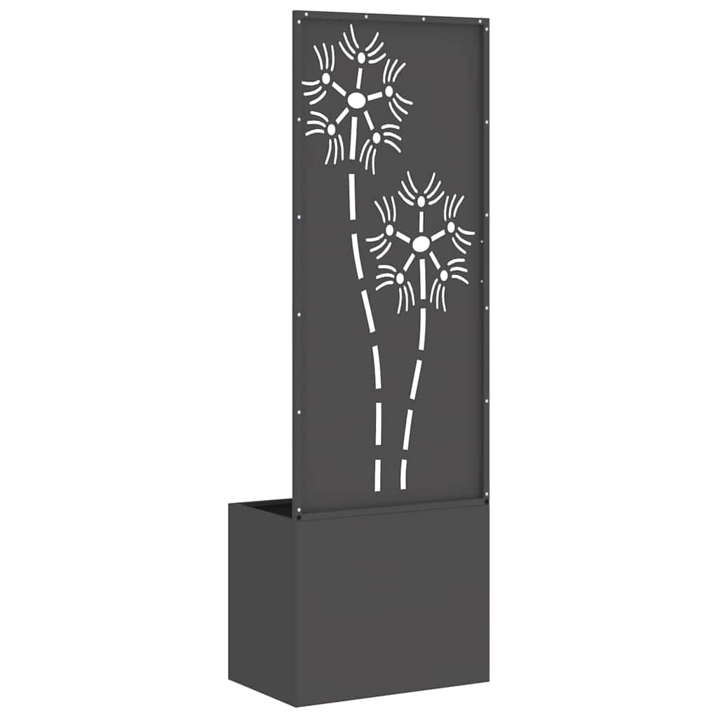 vidaXL Ghiveci de Grădină cu Panou Decorativ Negru 50 x 140 cm vidaXL Ghiveci de Grădină cu Panou Decorativ Negru 50 x 140 cm