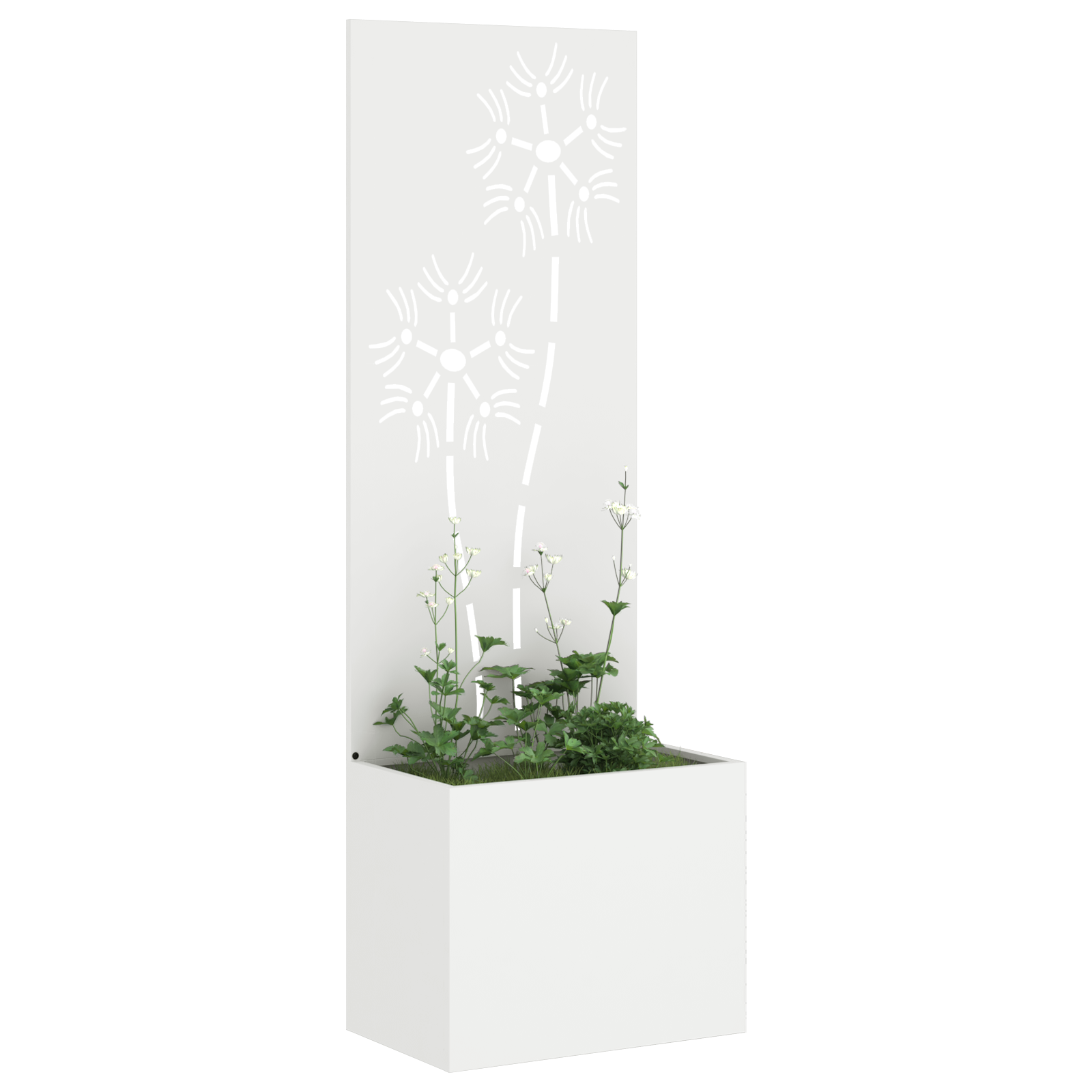 vidaXL Ghiveci de Grădină cu Panou Decorativ Alb 50 x 140 cm vidaXL Ghiveci de Grădină cu Panou Decorativ Alb 50 x 140 cm