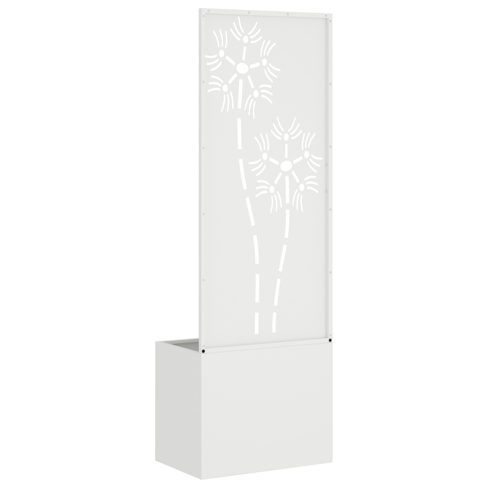 vidaXL Ghiveci de Grădină cu Panou Decorativ Alb 50 x 140 cm vidaXL Ghiveci de Grădină cu Panou Decorativ Alb 50 x 140 cm