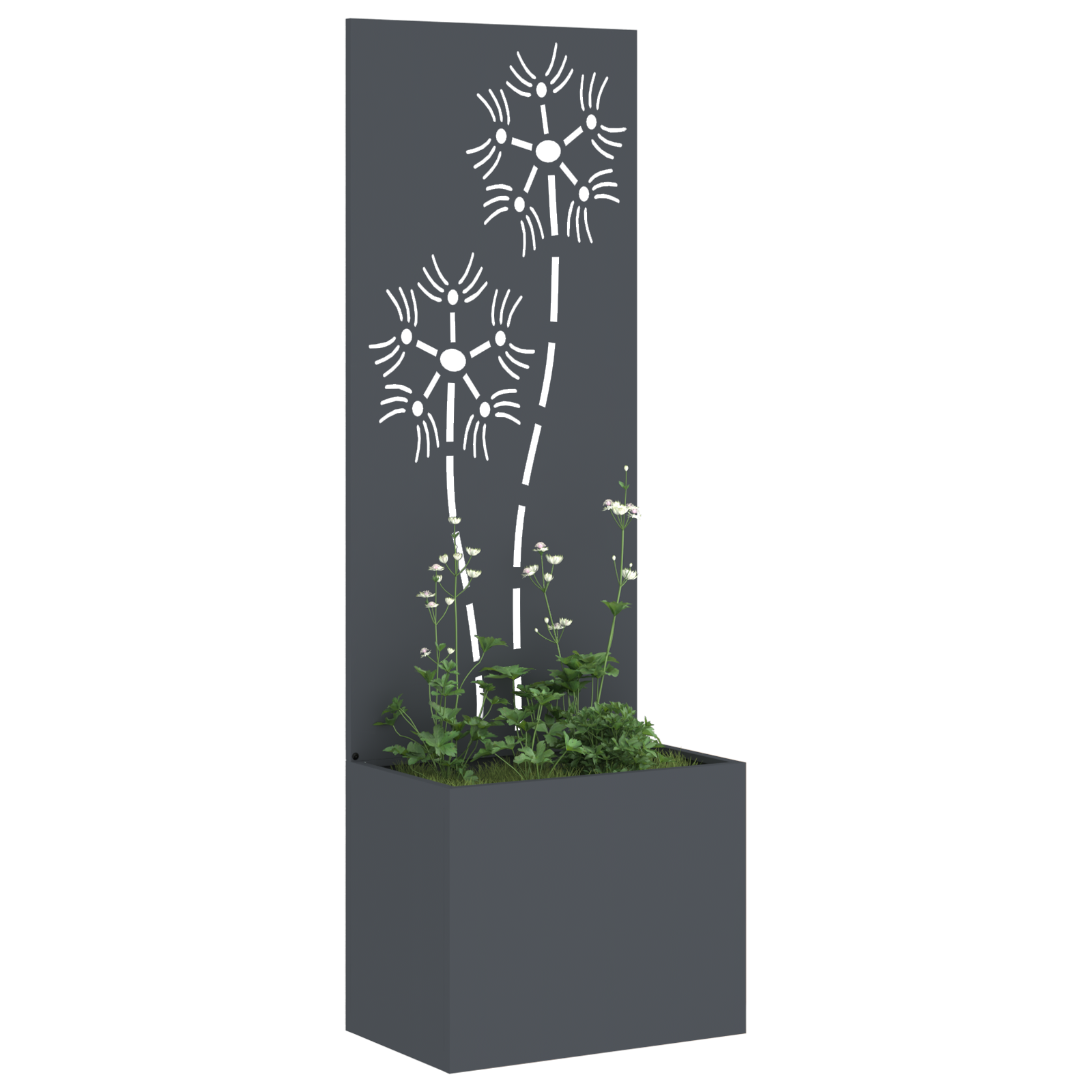 vidaXL Ghiveci de Grădină cu Panou Decorativ Antracit 50 x 140 cm