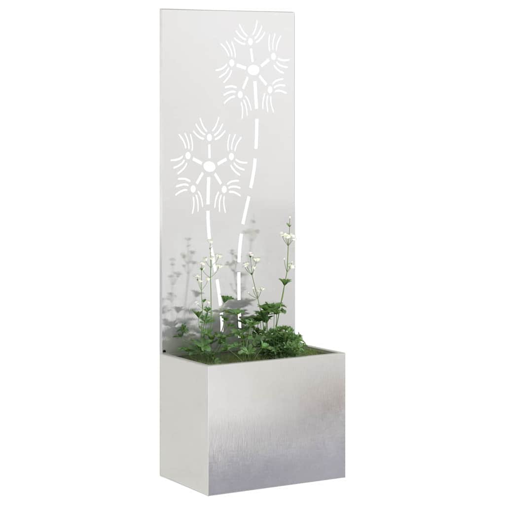 vidaXL Ecran de intimitate pentru grădină Floral Argintiu 50 x 140 cm